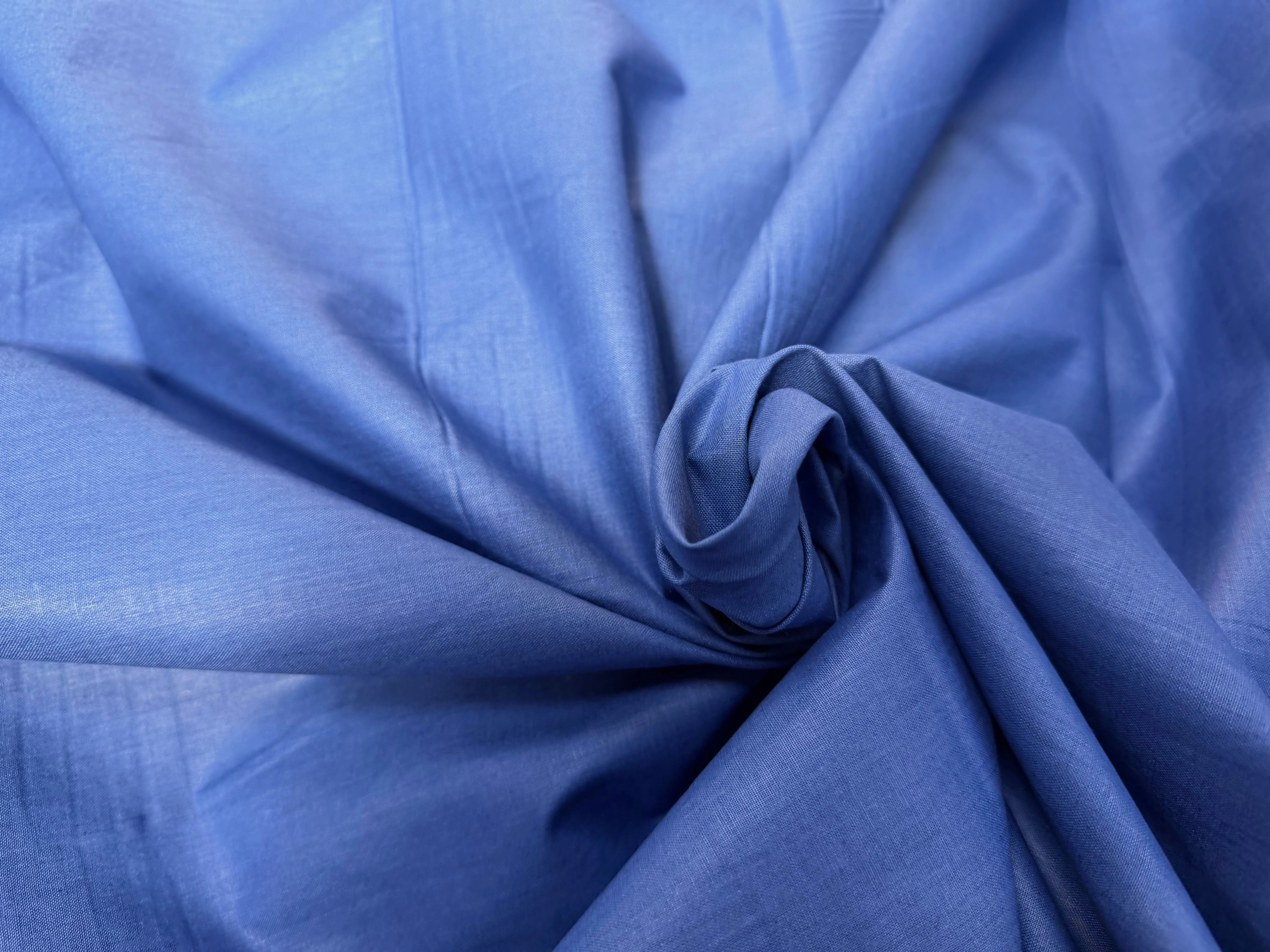 POPELINE DE COTON MERCERISÉ DOUBLE LAIZE BLEU - My Little Coupon