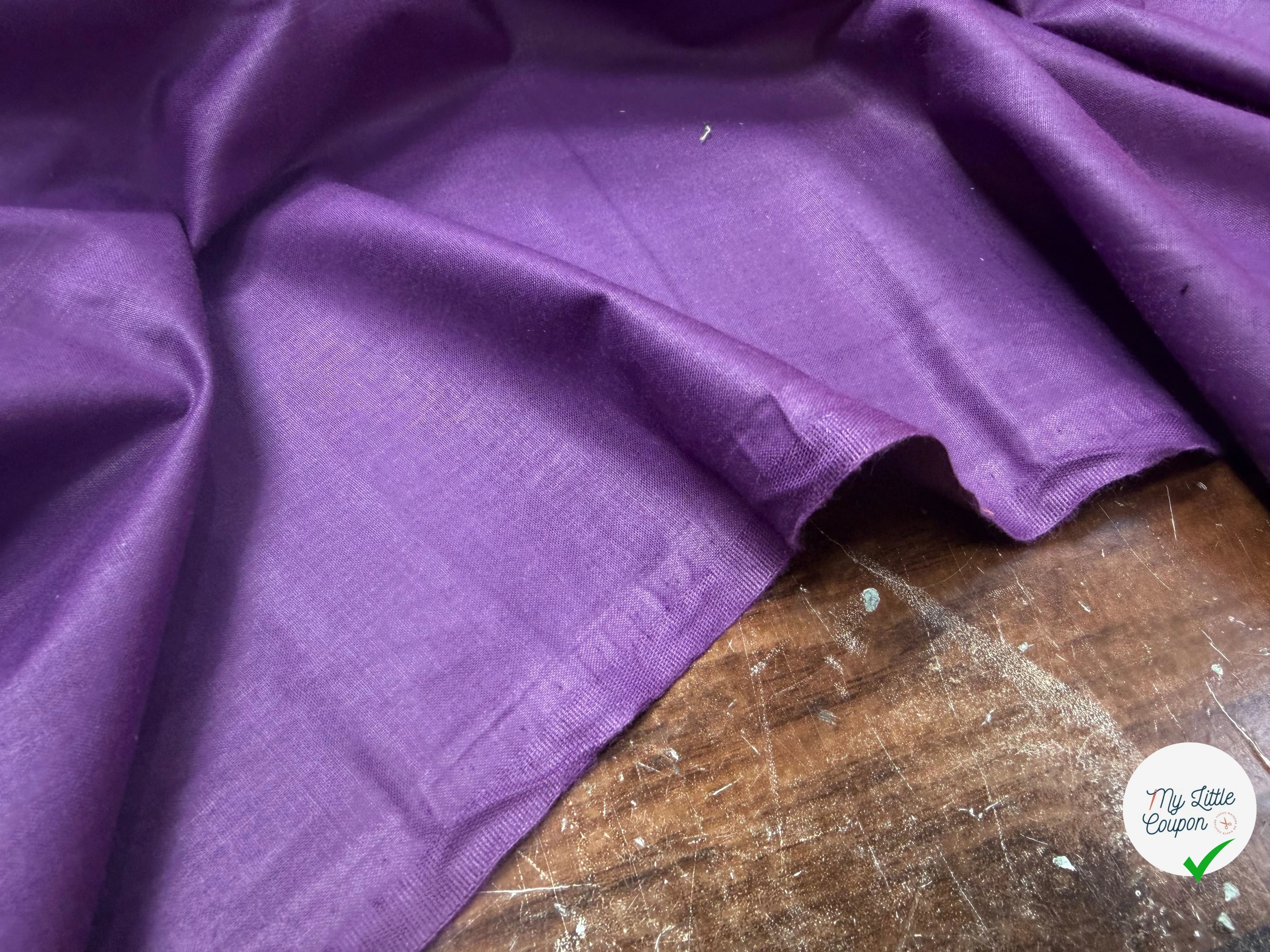 POPELINE DE COTON MERCERISE DOUBLE LAIZE VIOLET - My Little Coupon