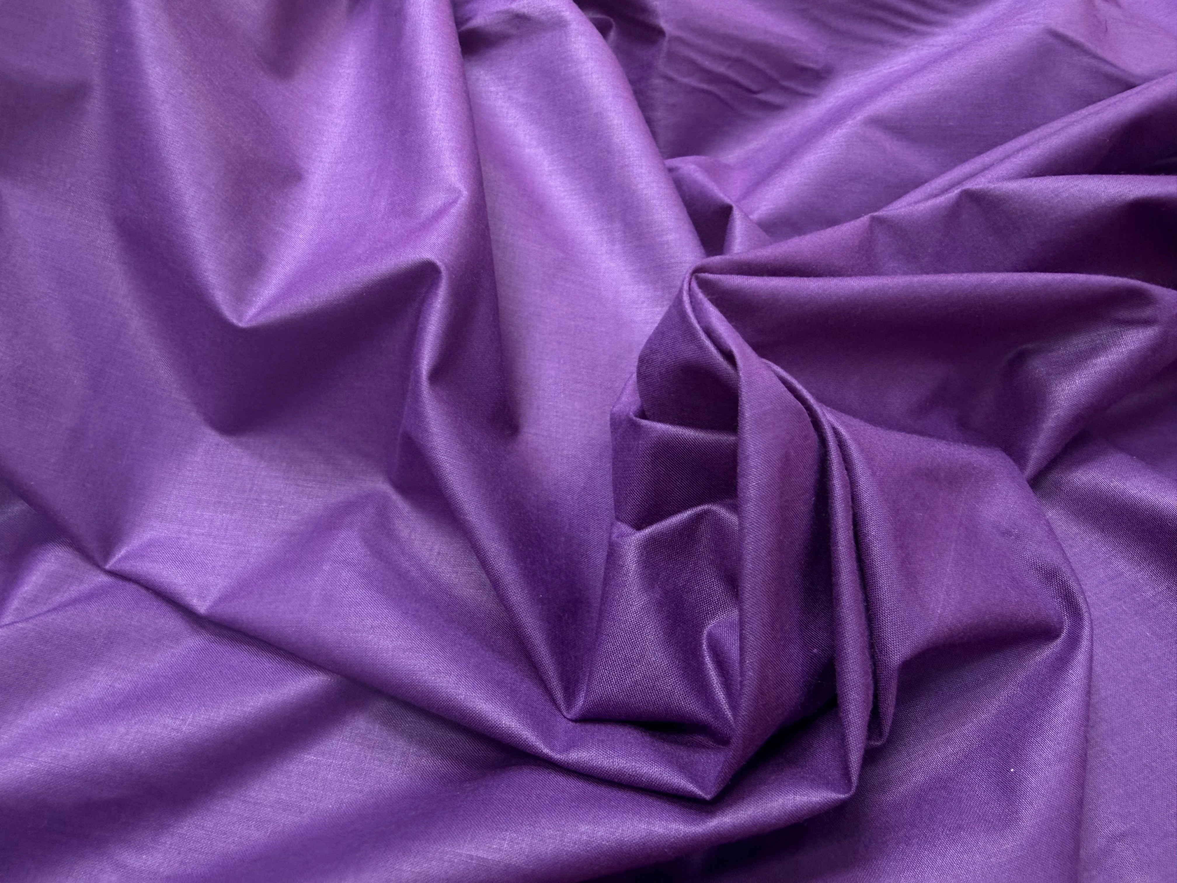 POPELINE DE COTON MERCERISE DOUBLE LAIZE VIOLET - My Little Coupon