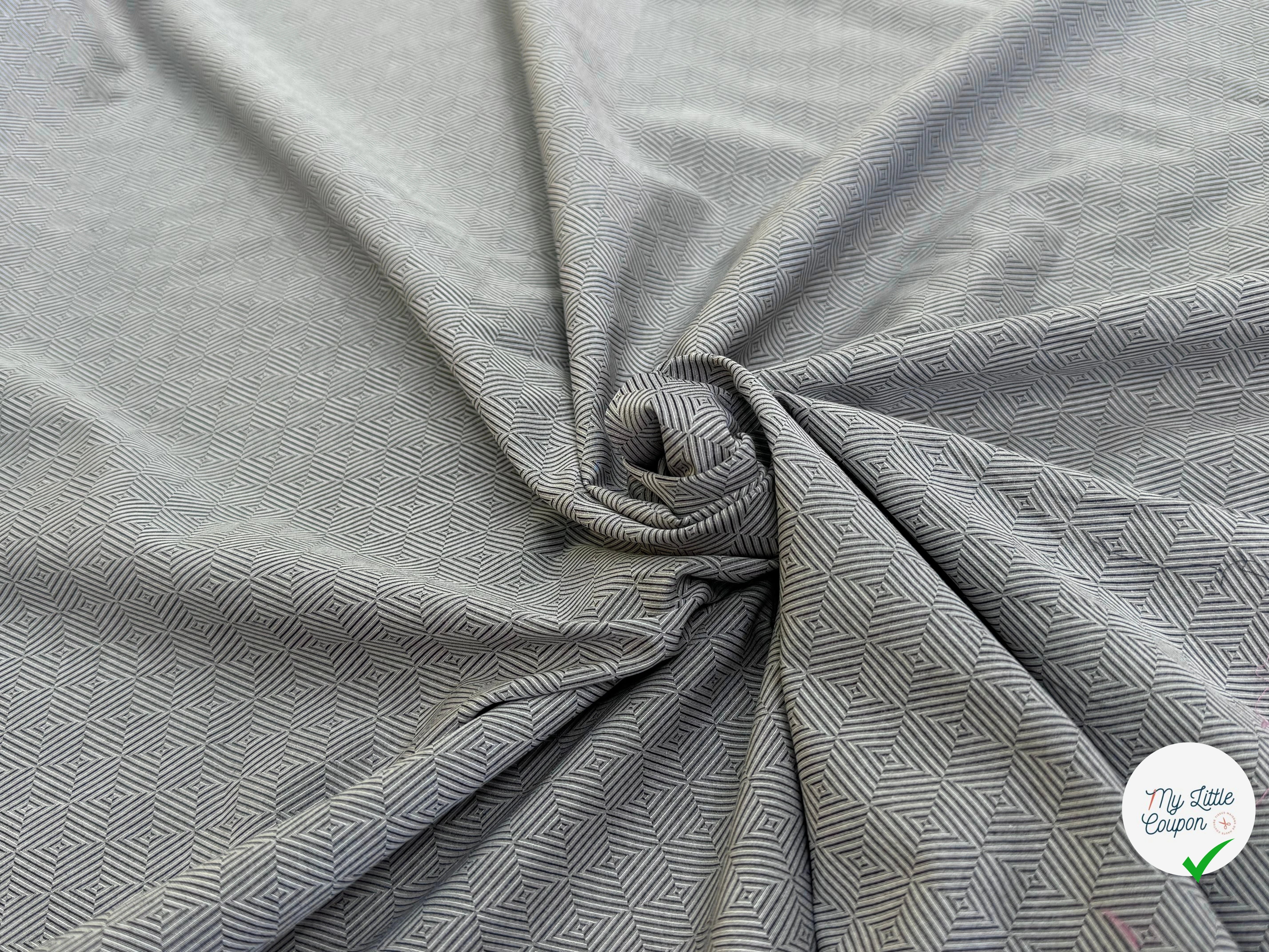 POPELINE DE COTON MOTIFS GÉOMETRIQUES GRIS - My Little Coupon