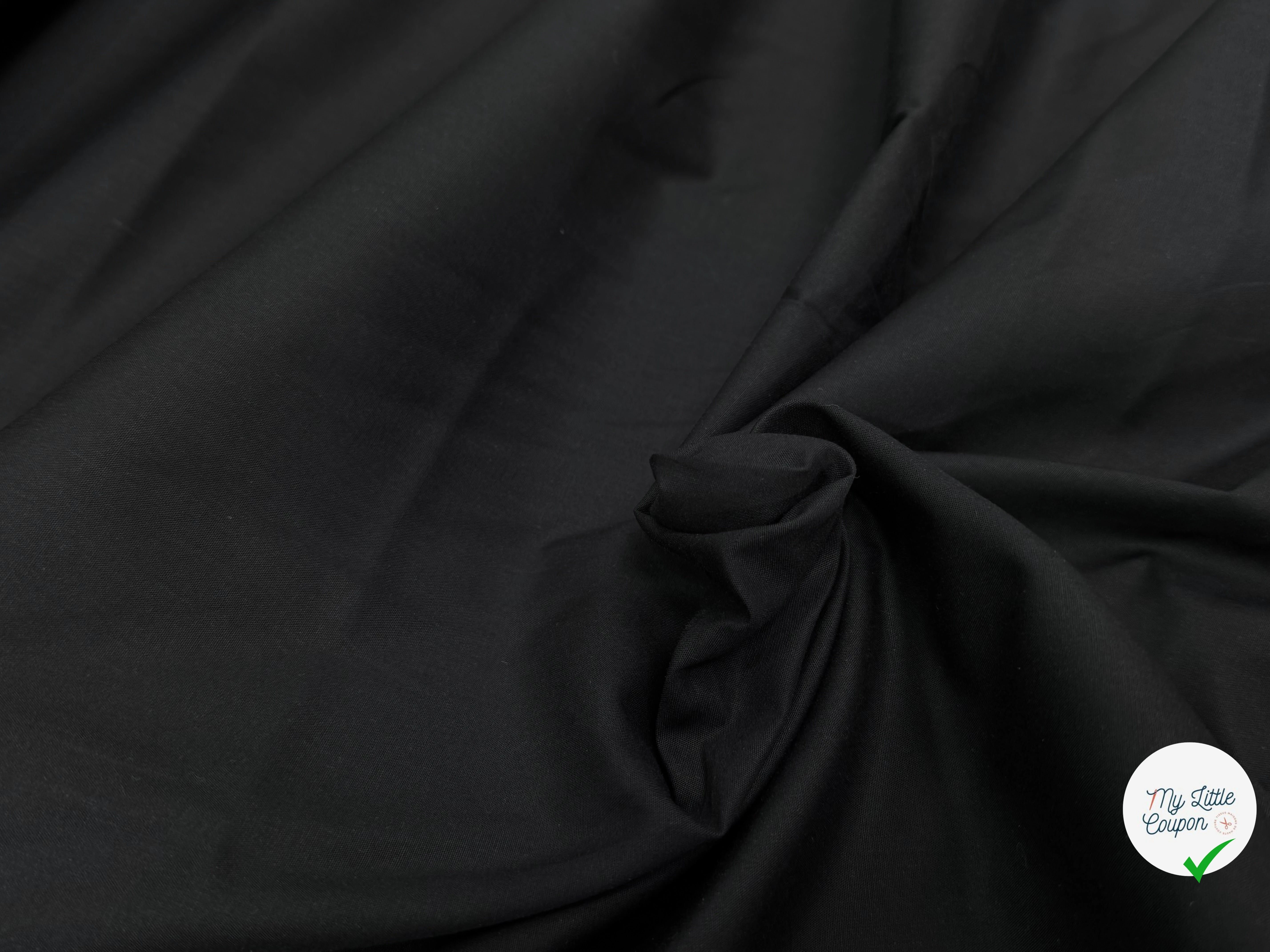 POPELINE DE COTON NOIR PREMIUM GRANDE LAIZE 280 MADE IN FRANCE - My Little Coupon