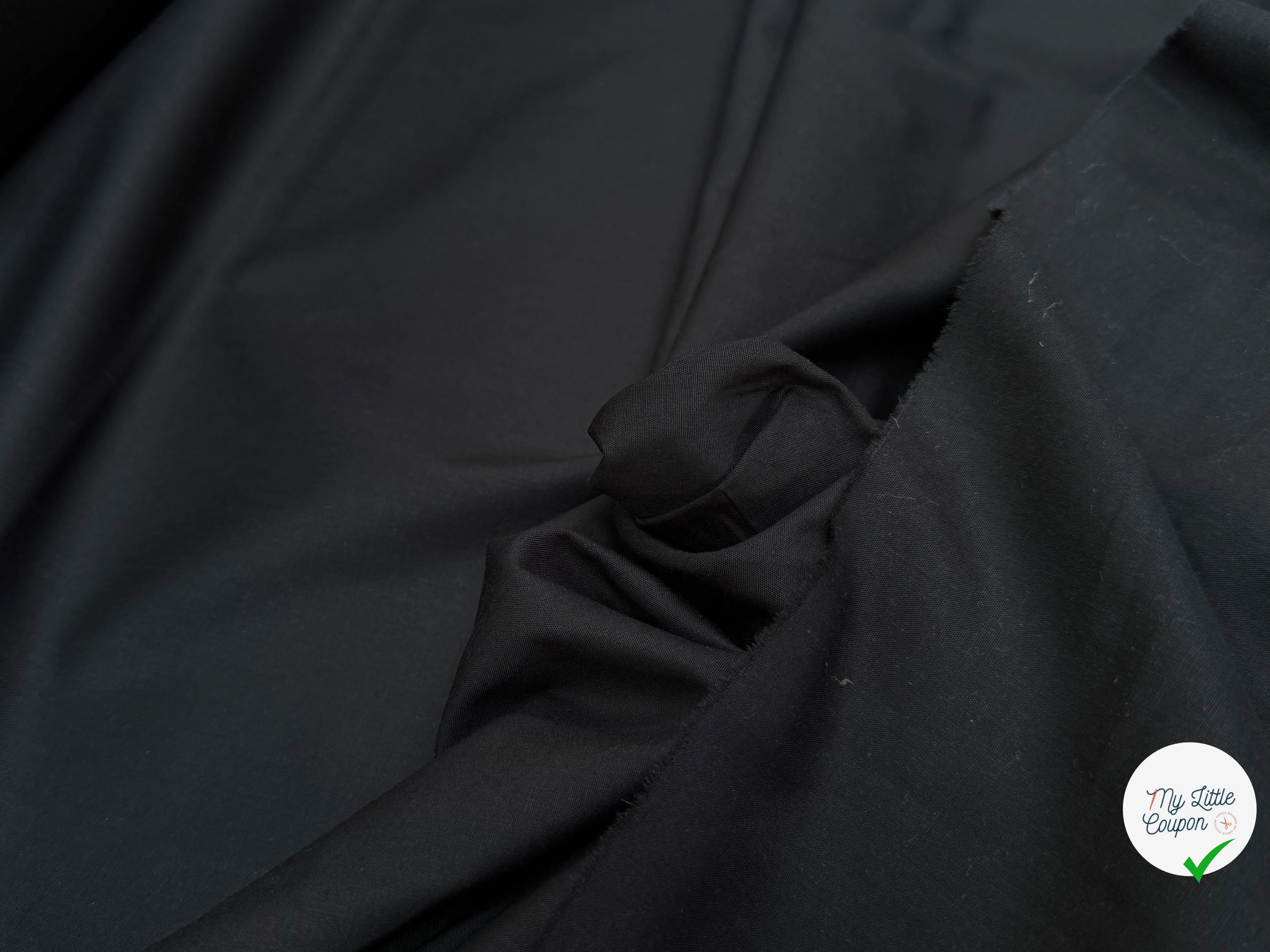POPELINE DE COTON NOIR PREMIUM GRANDE LAIZE 280 MADE IN FRANCE - My Little Coupon