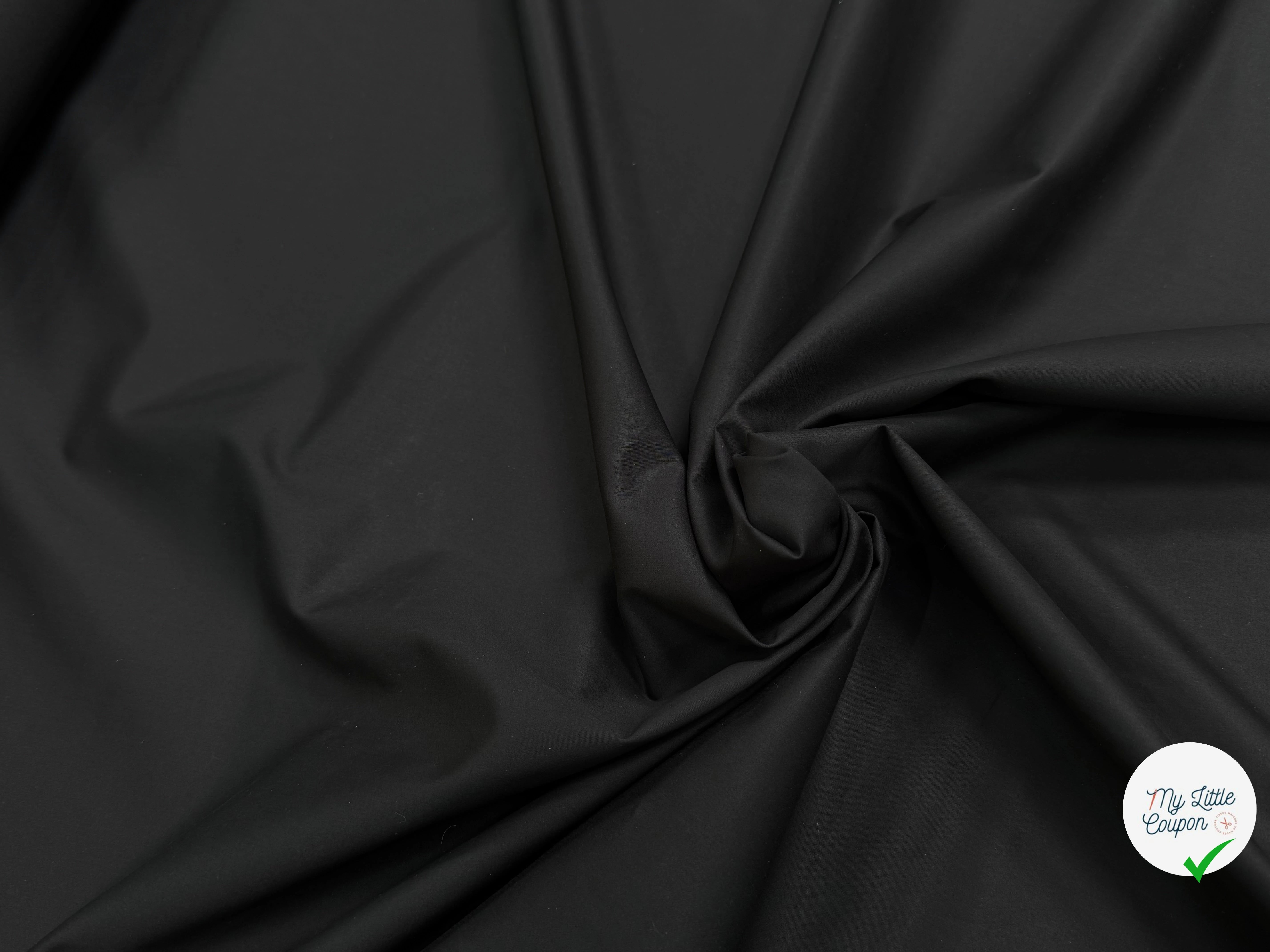 POPELINE DE COTON QUALITÉ COUTURE NOIR 100% COTON - My Little Coupon