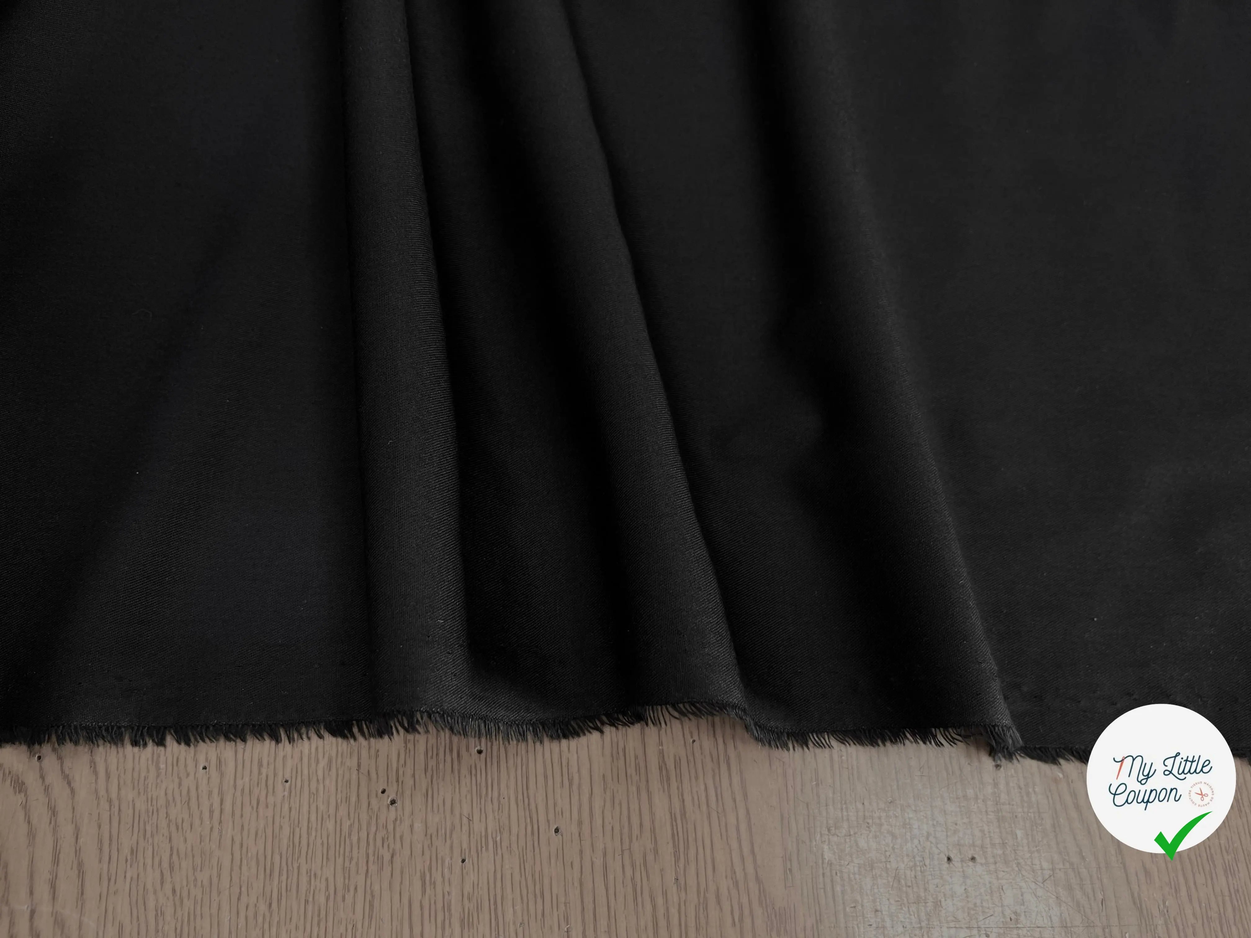 POPELINE DE COTON SERGÉE NOIR - My Little Coupon