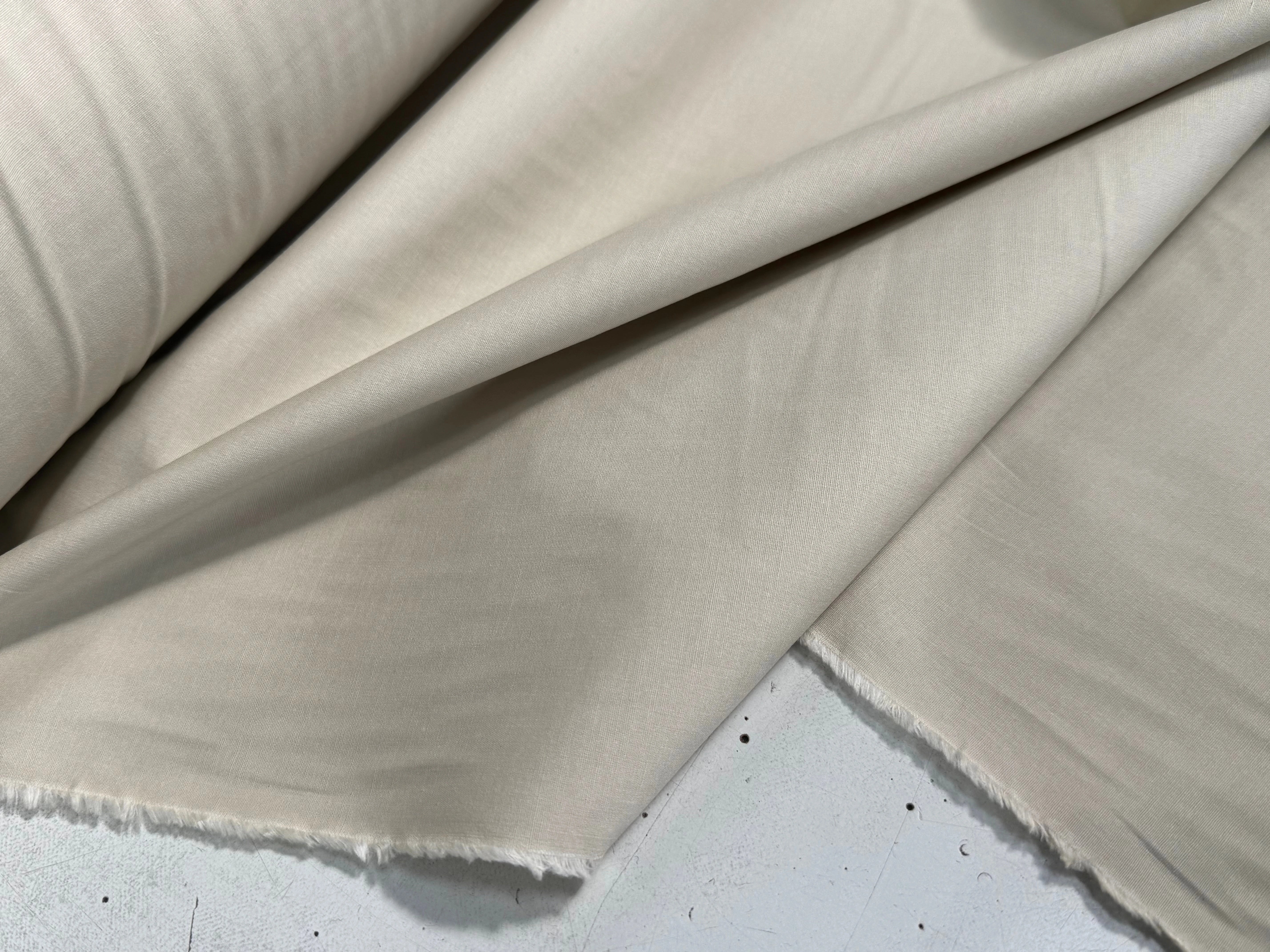 POPELINE DE COTON STRETCH BEIGE CLAIR ULTRA BEAU - My Little Coupon