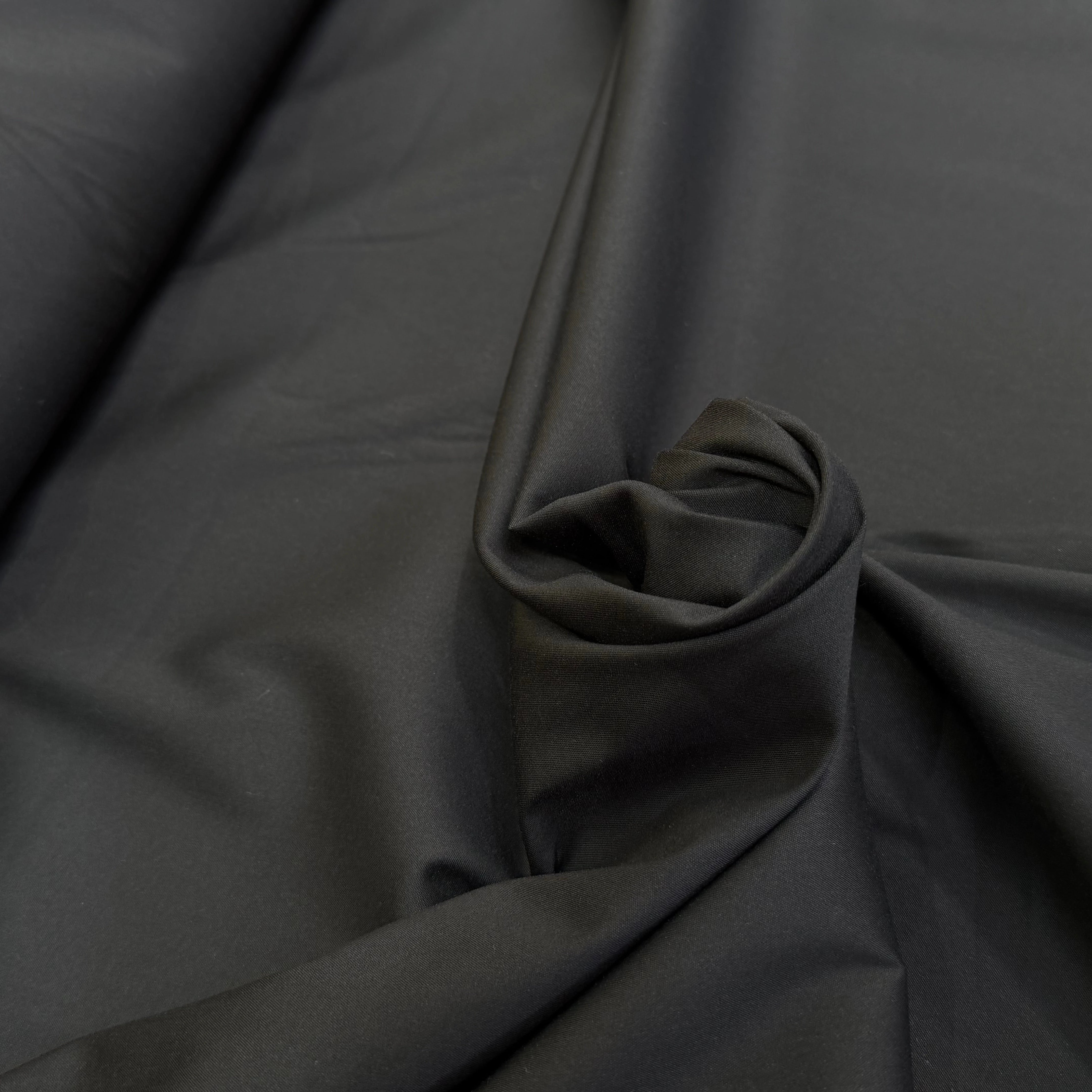POPELINE DE COTON STRETCH QUALITÉ COUTURE NOIR PETITE LAIZE - My Little Coupon