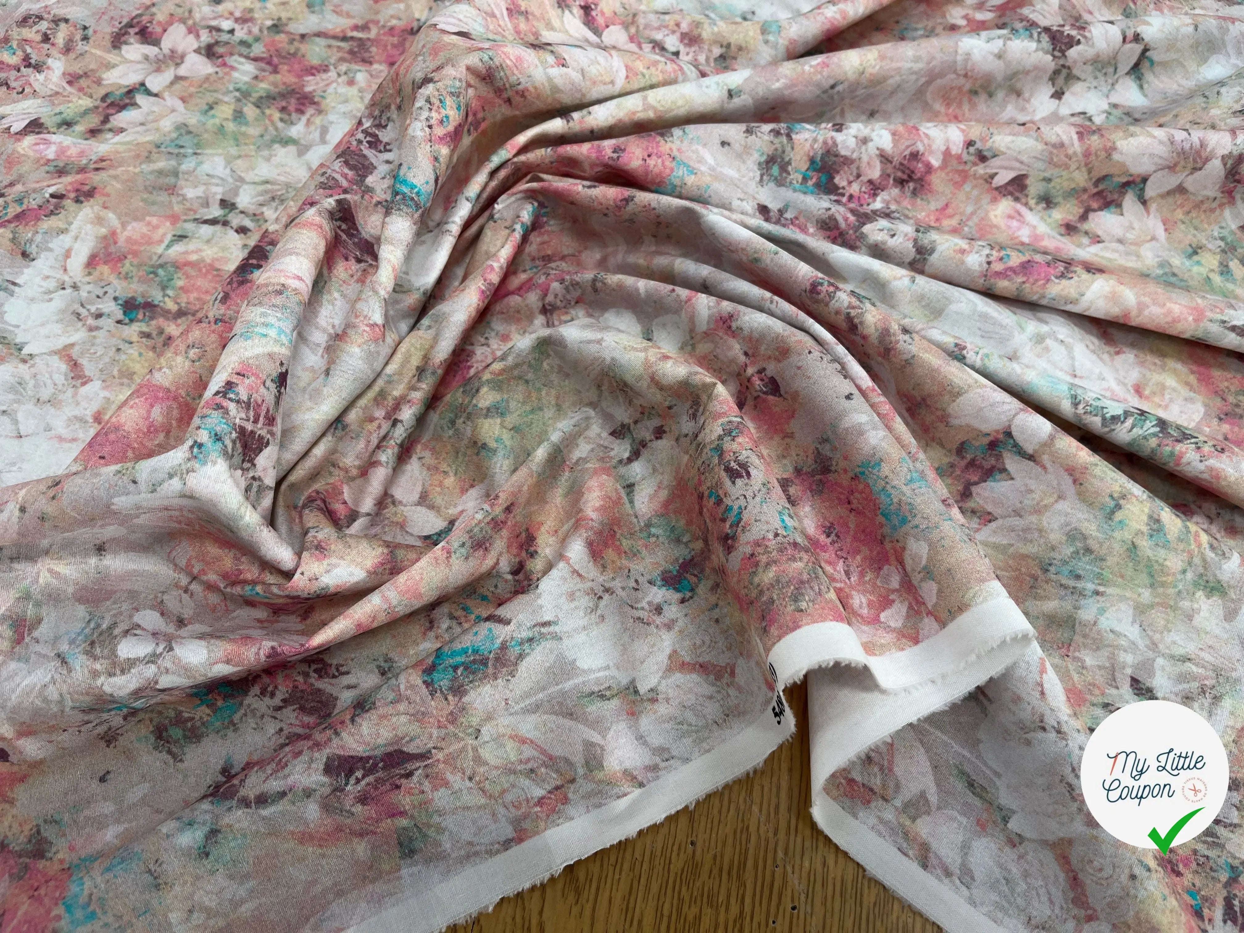 POPELINE DE COTON TIE & DYE ROSE - My Little Coupon