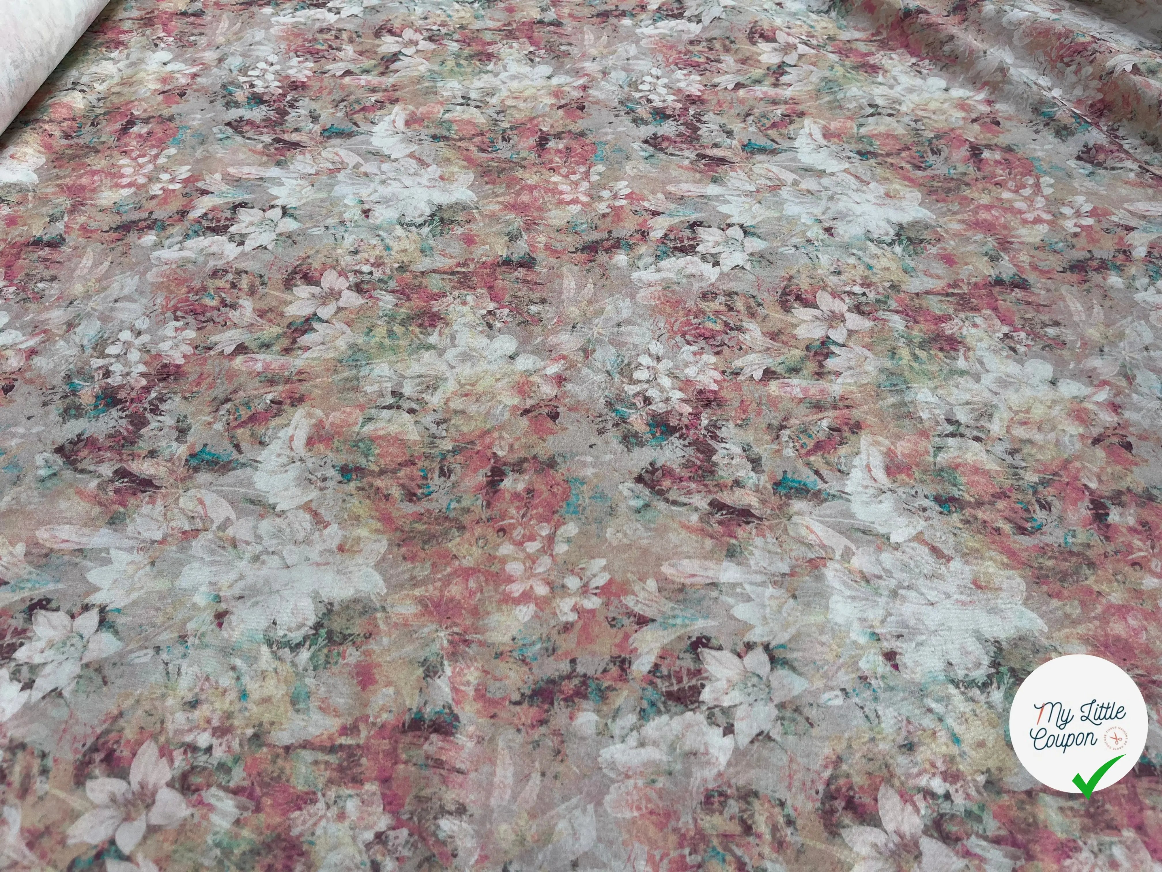 POPELINE DE COTON TIE & DYE ROSE - My Little Coupon