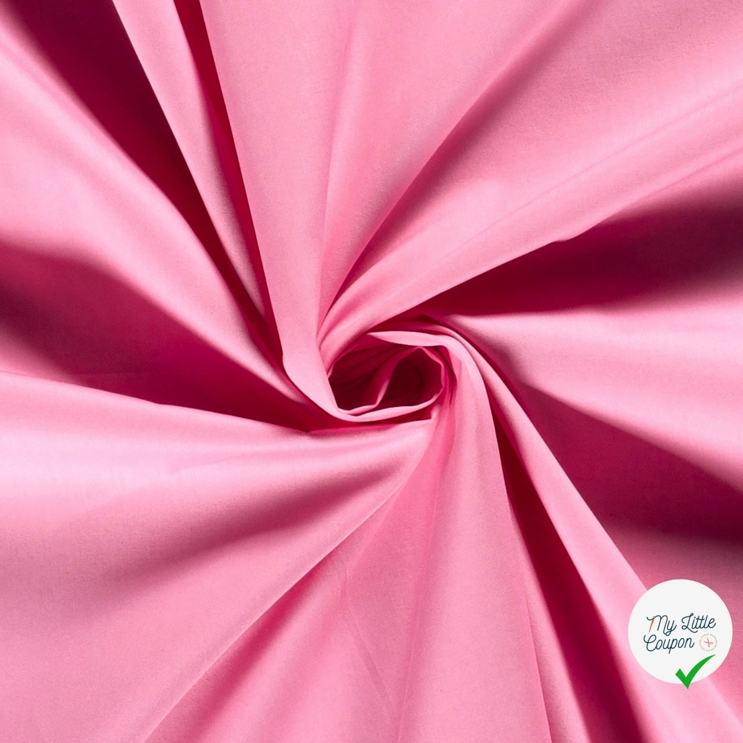 POPELINE DE COTON TISSU UNICOLORE ROSE - My Little Coupon