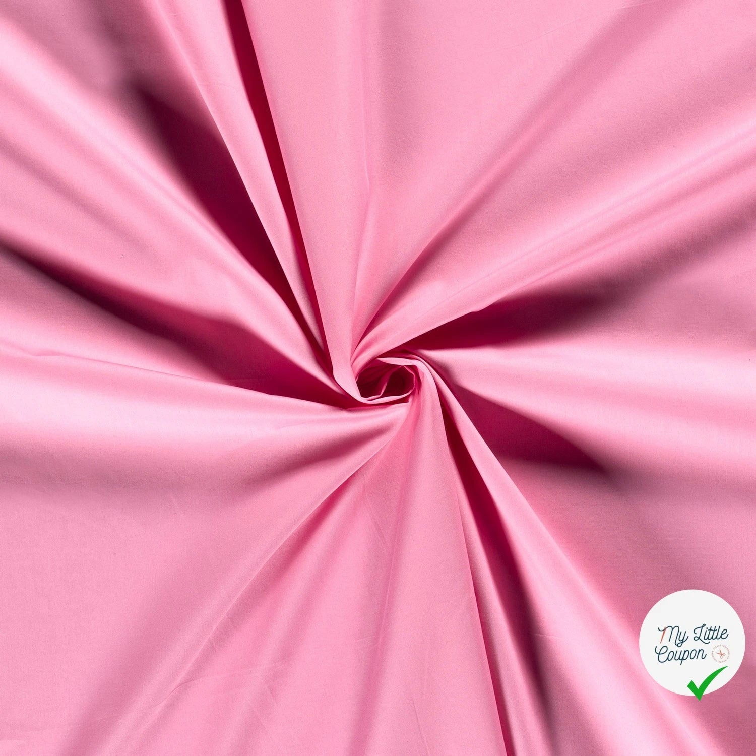POPELINE DE COTON TISSU UNICOLORE ROSE - My Little Coupon