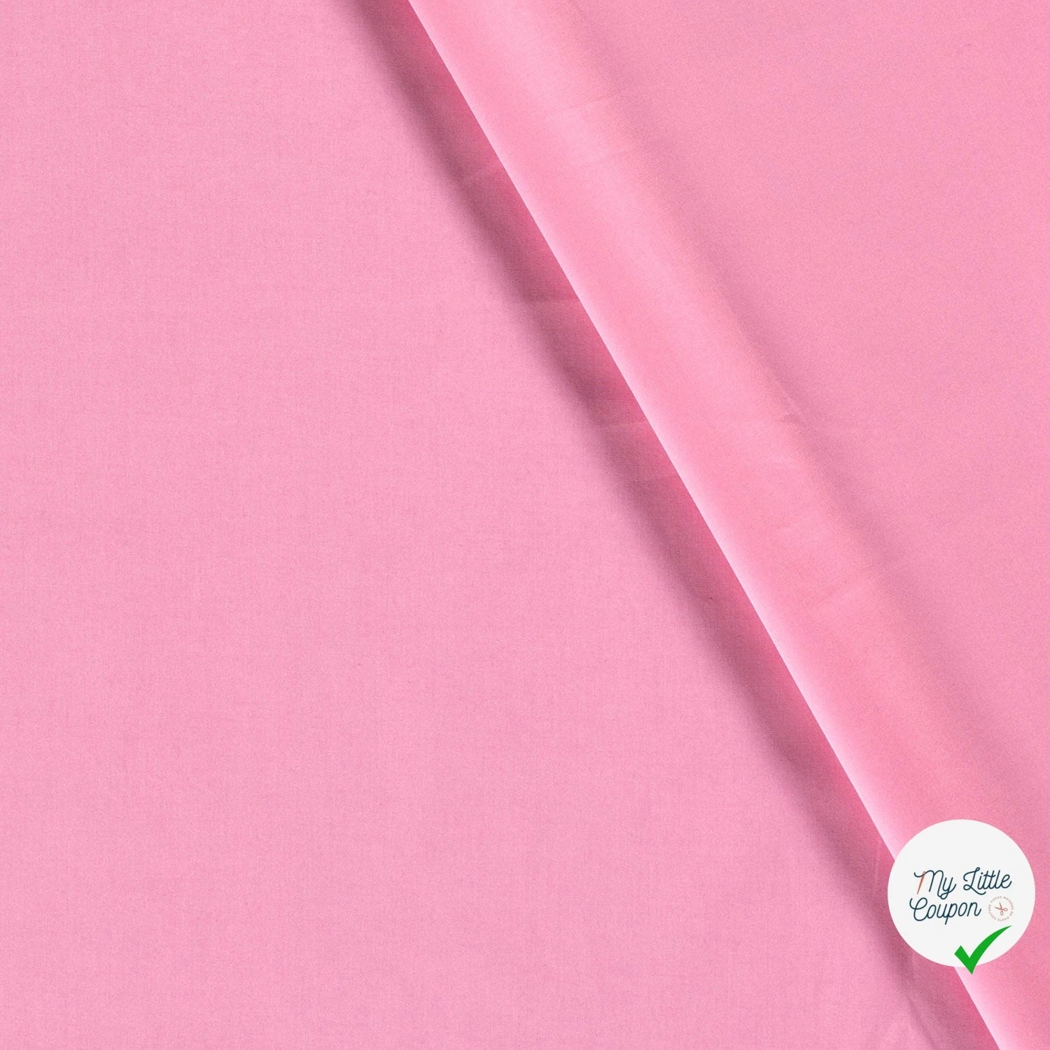 POPELINE DE COTON TISSU UNICOLORE ROSE - My Little Coupon