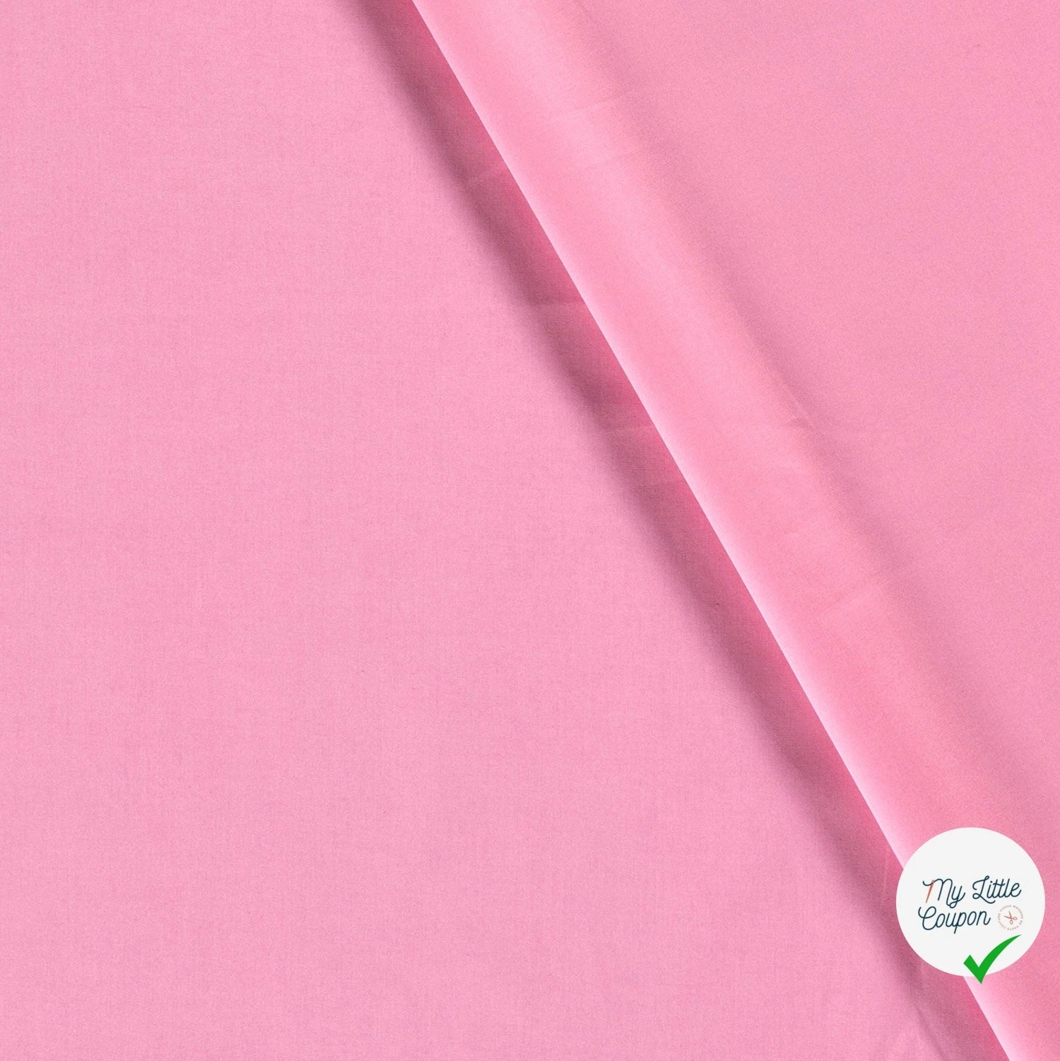 POPELINE DE COTON TISSU UNICOLORE ROSE - My Little Coupon