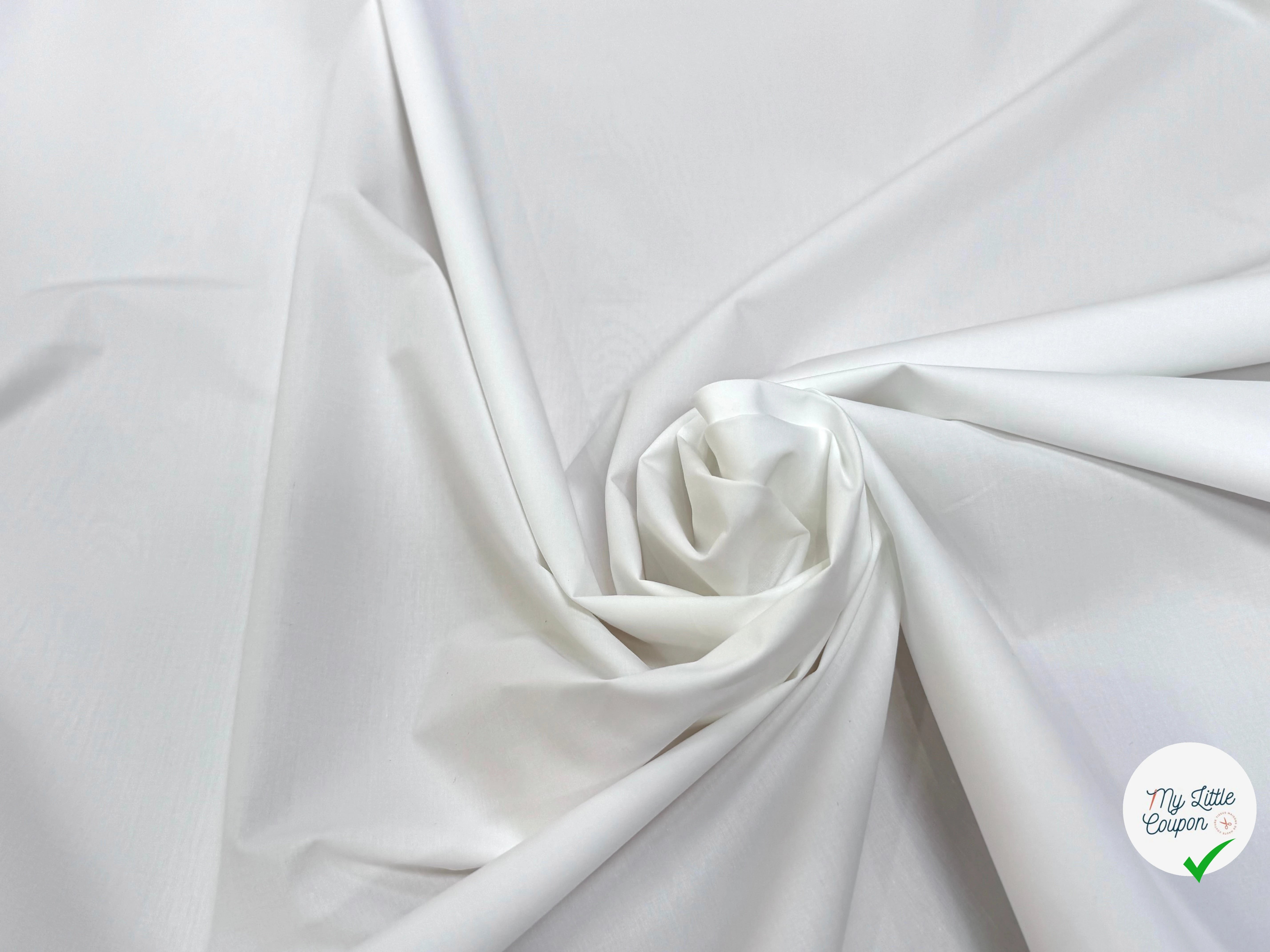 POPELINE DE COTON ULTRA CHIC BLANC ÉFFET CRAQUANT STRETCH - My Little Coupon