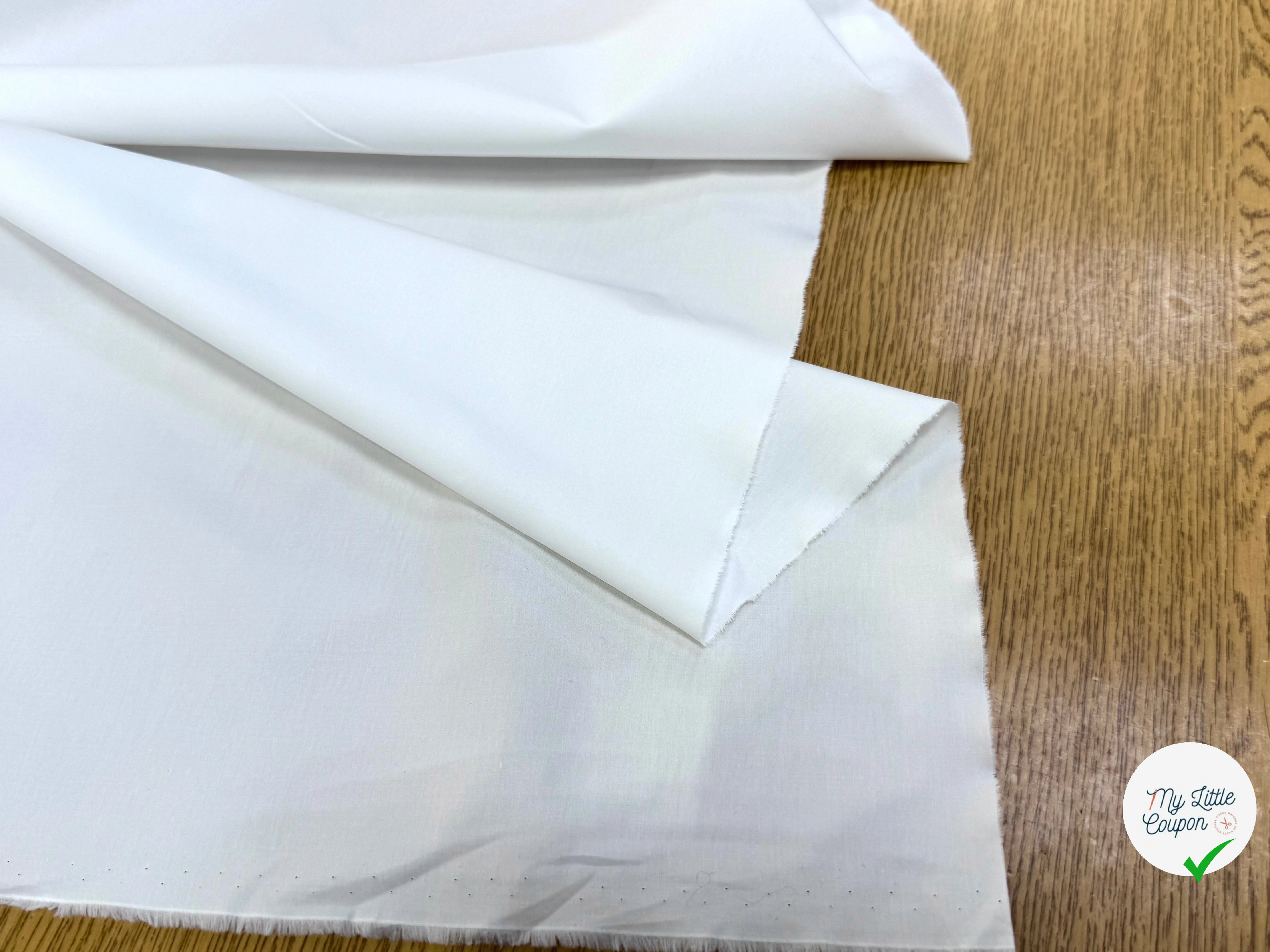 POPELINE DE COTON ULTRA CHIC BLANC ÉFFET CRAQUANT STRETCH - My Little Coupon