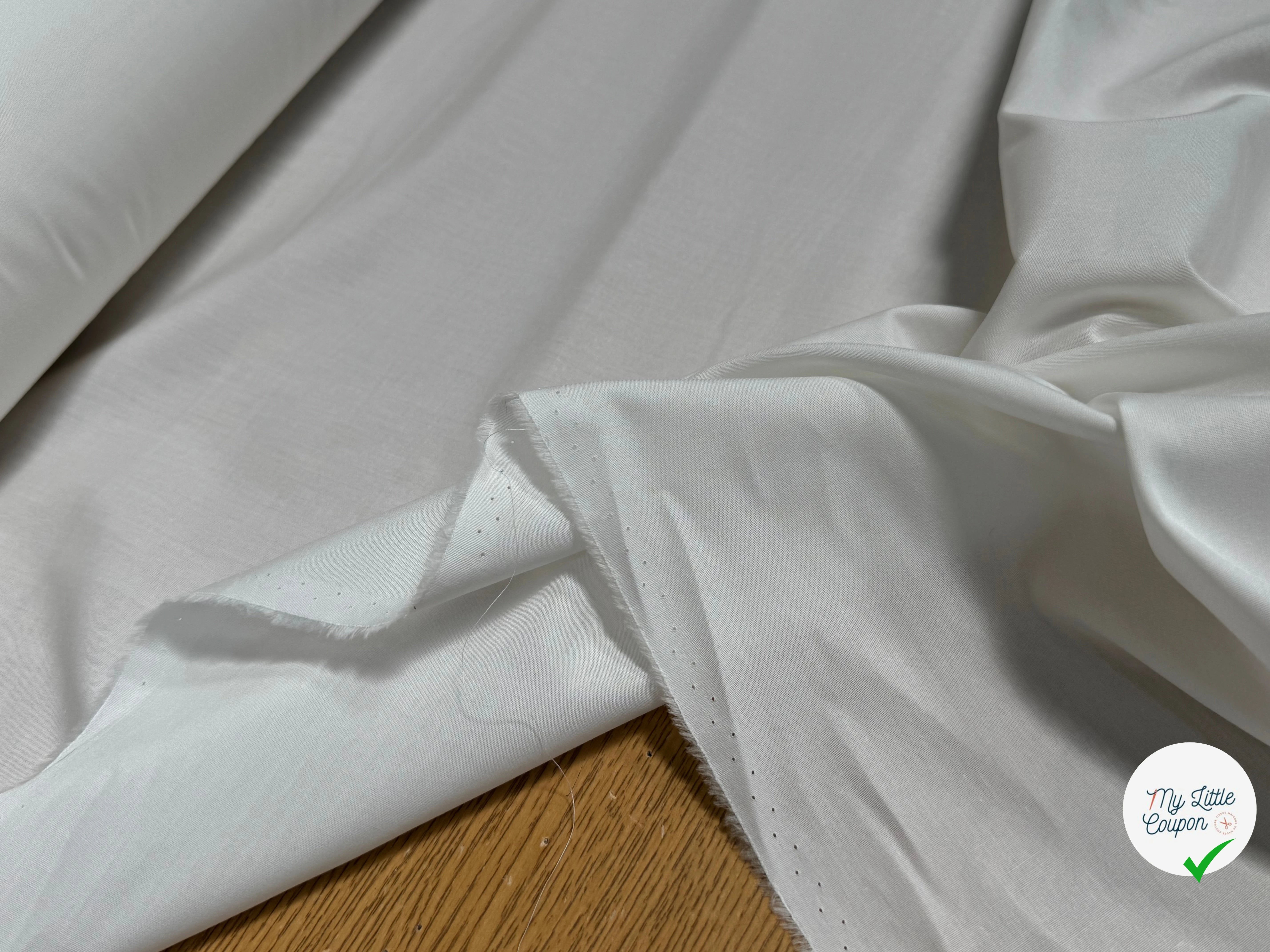 POPELINE DE COTON ULTRA PREMIUM BLANC CASSÉ - My Little Coupon
