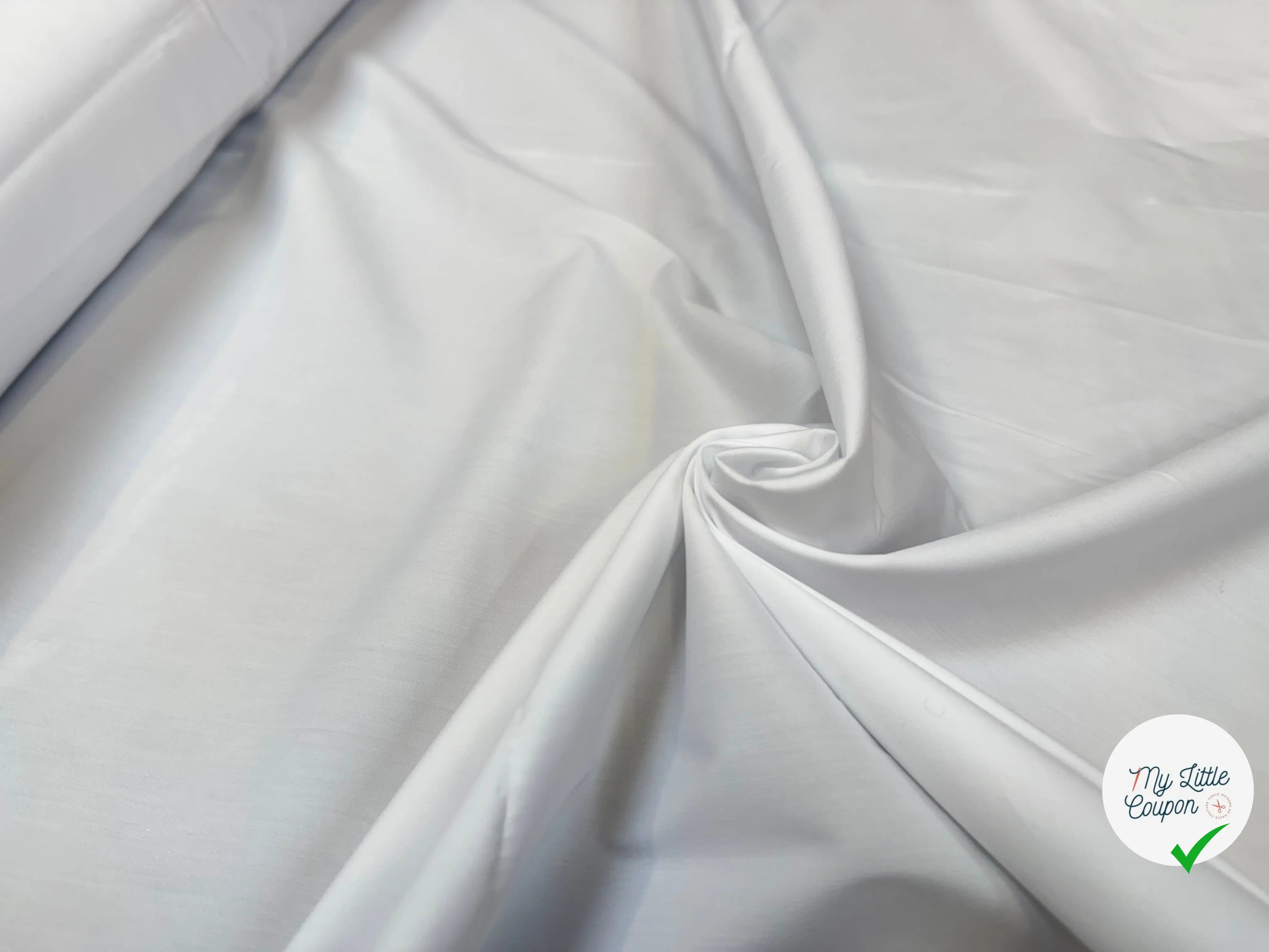 POPELINE DE COTON UNI BLANC STRECH - My Little Coupon