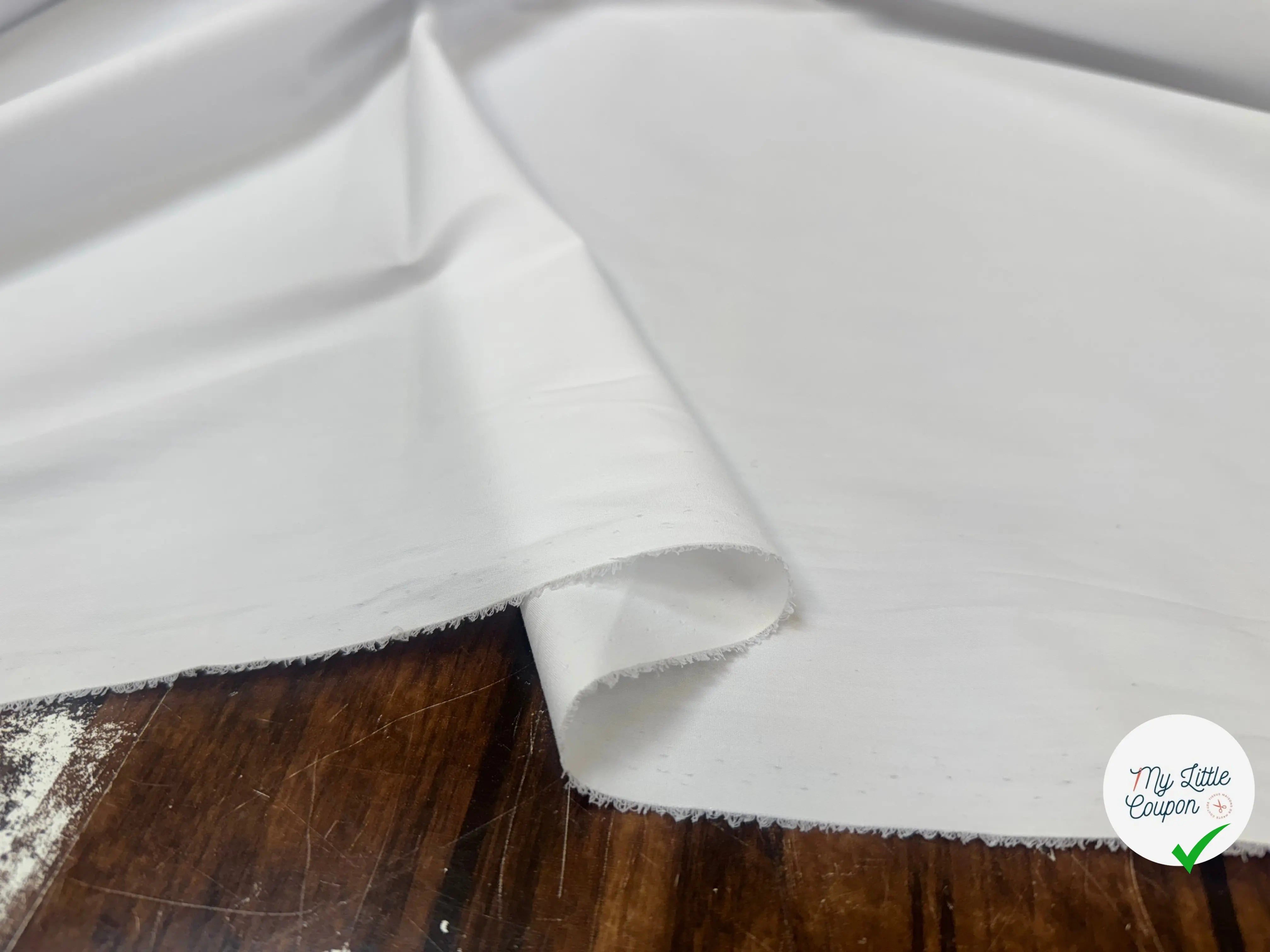 POPELINE DE COTON UNI BLANC STRECH - My Little Coupon