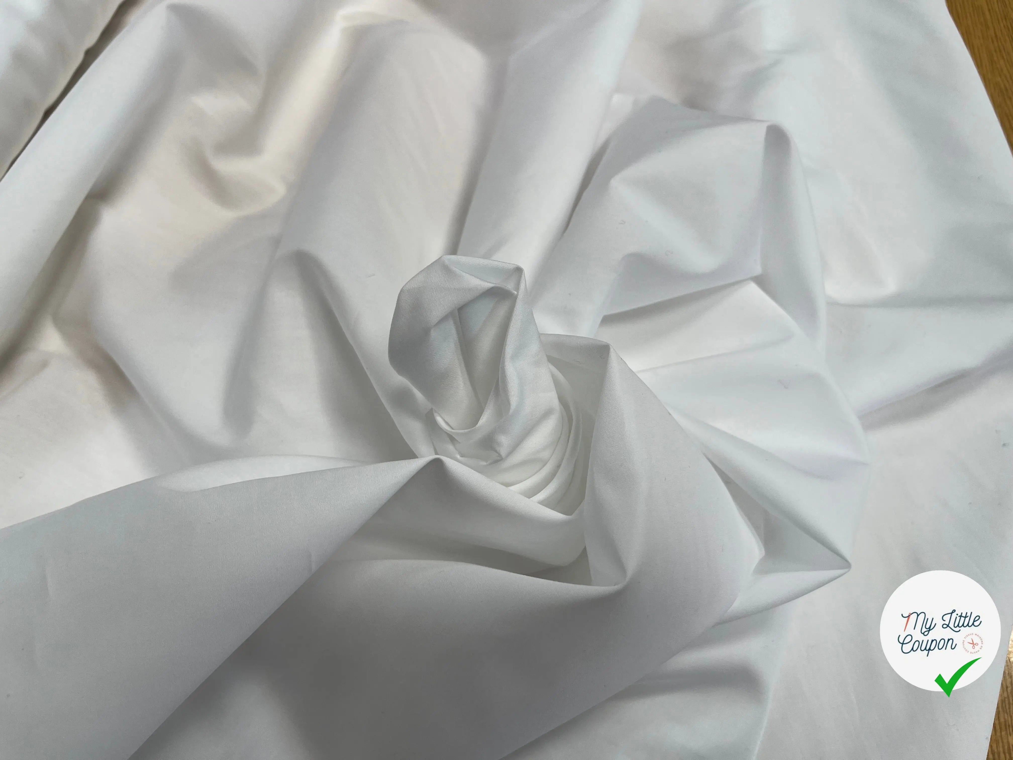 POPELINE DE COTON UNI BLANCHE - My Little Coupon