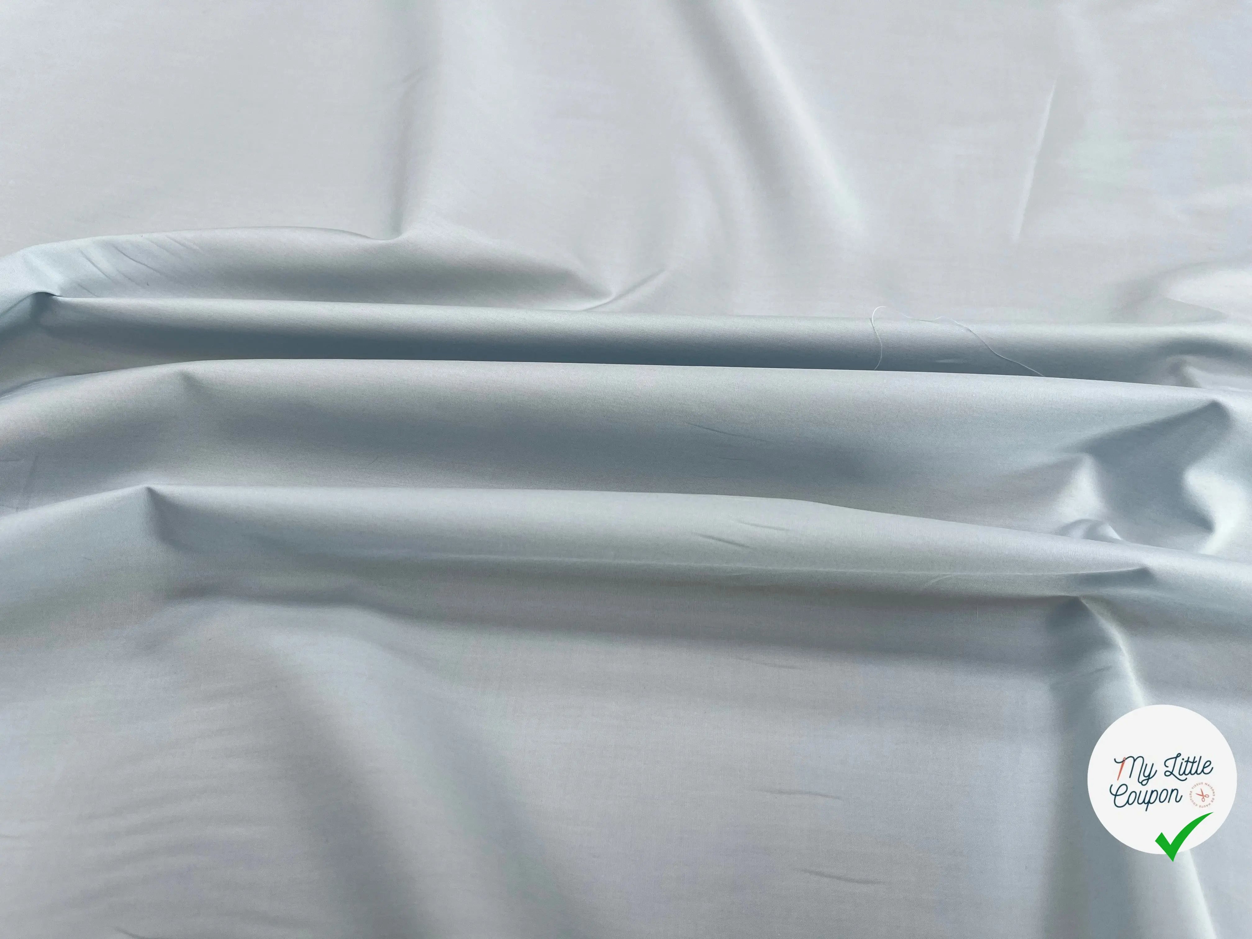 POPELINE DE COTON UNI BLEU CIEL - My Little Coupon