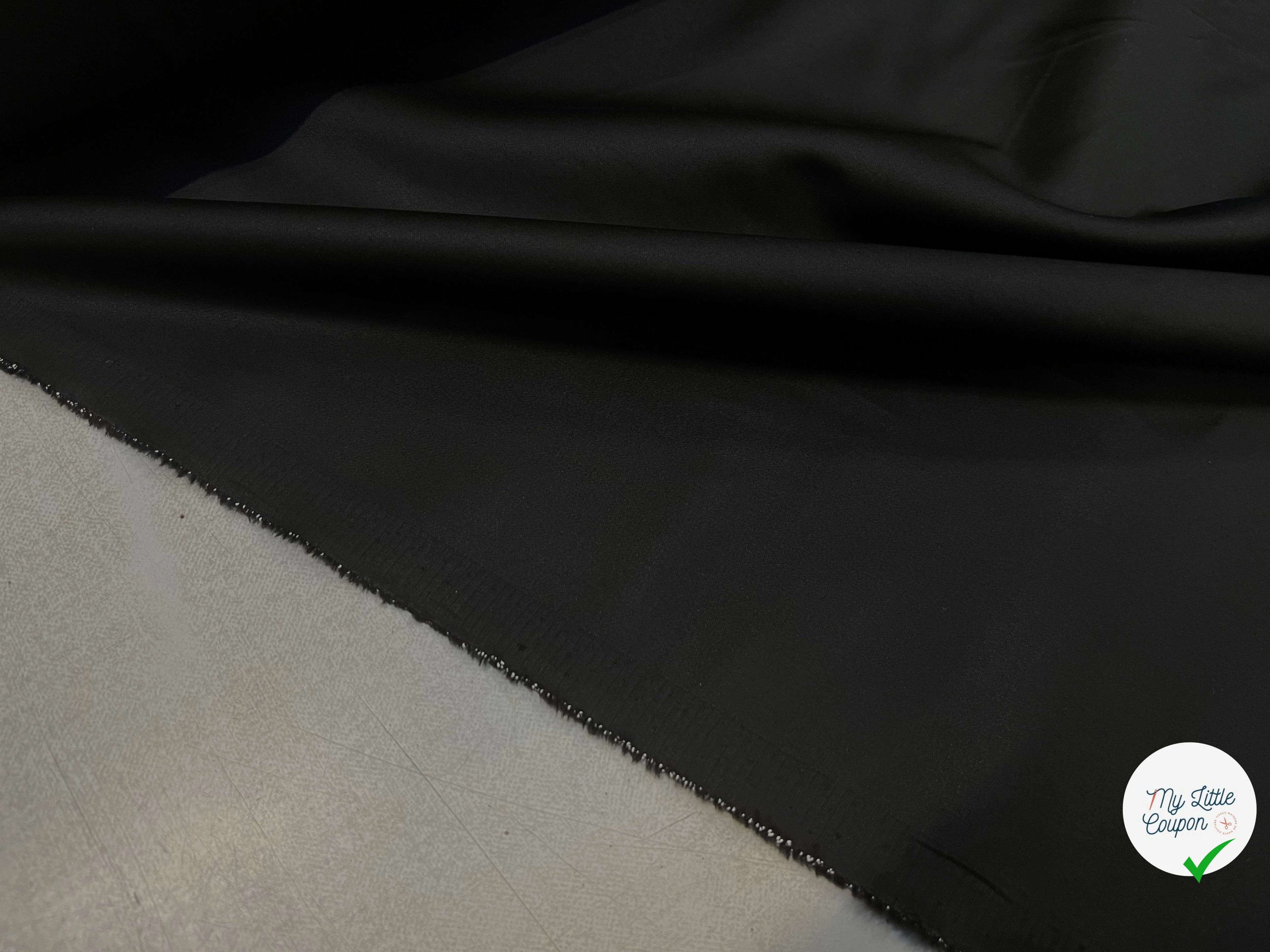 POPELINE DE COTON UNI NOIR FLUIDE SUBLIME 150CM - My Little Coupon