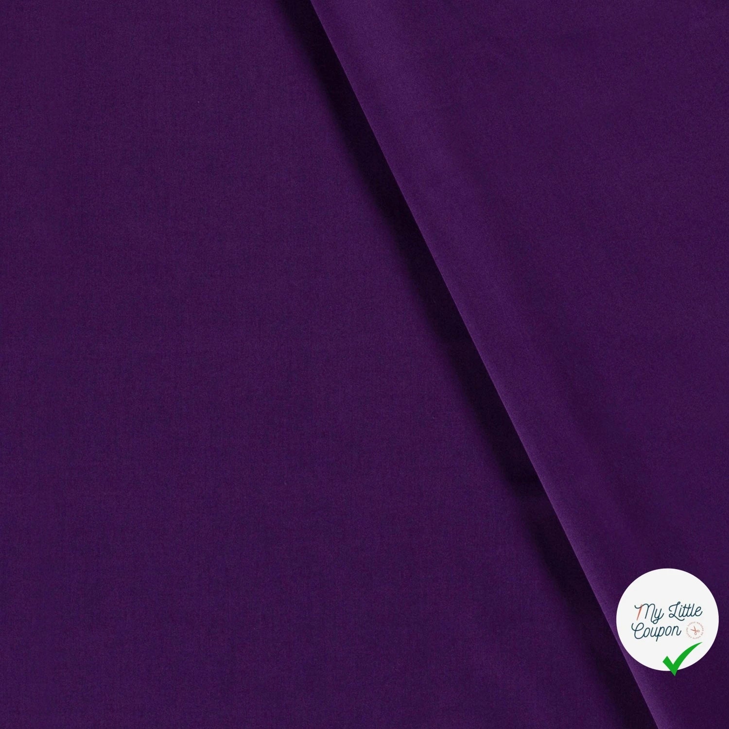 POPELINE DE COTON UNICOLORE AUBERGINE - My Little Coupon