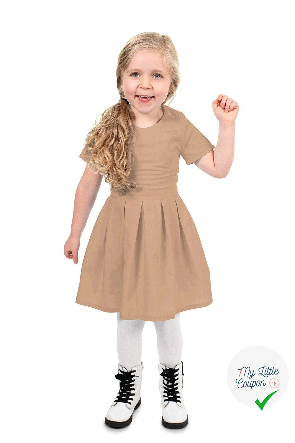 POPELINE DE COTON UNICOLORE CAMEL - My Little Coupon