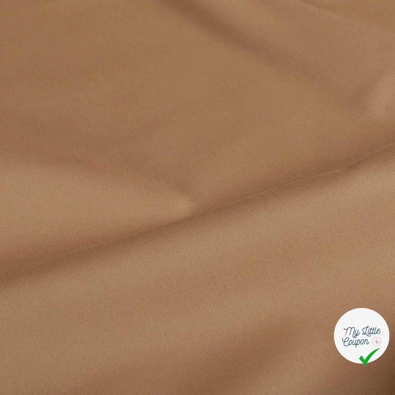 POPELINE DE COTON UNICOLORE CAMEL - My Little Coupon