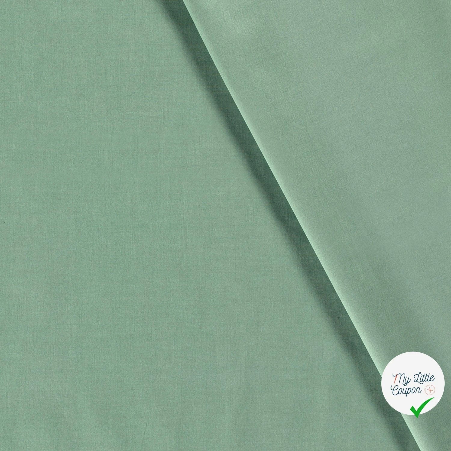 POPELINE DE COTON UNICOLORE MENTHE FONCEE - My Little Coupon