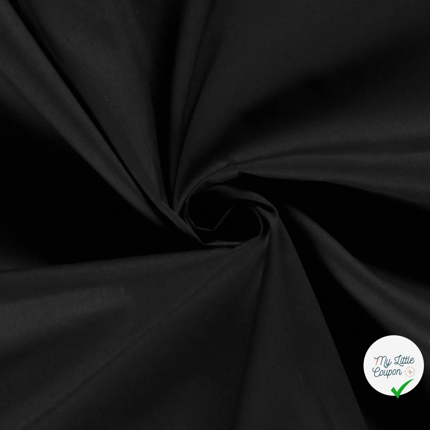 POPELINE DE COTON UNICOLORE NOIR - My Little Coupon