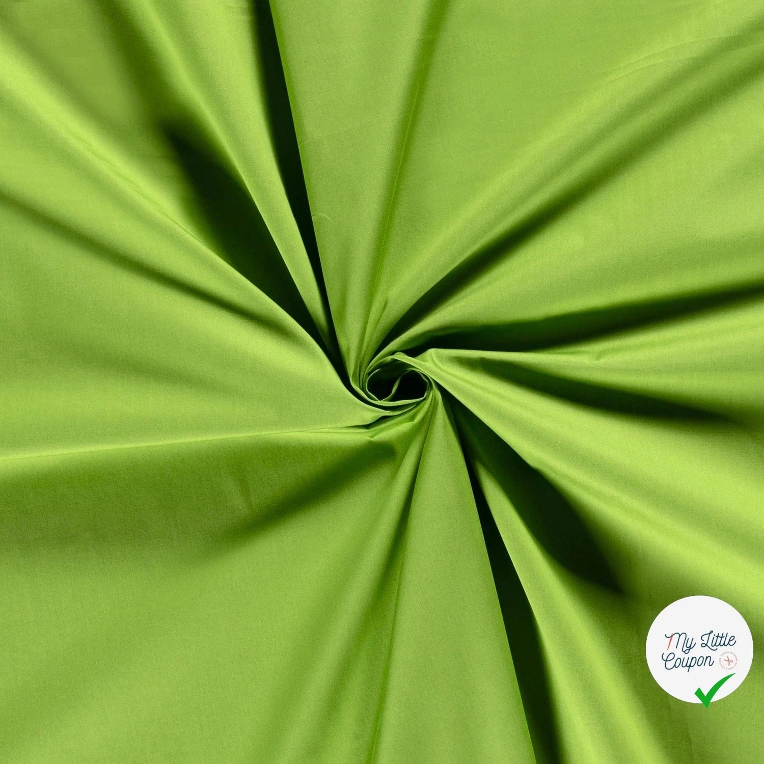 POPELINE DE COTON UNICOLORE VERT CITRON - My Little Coupon