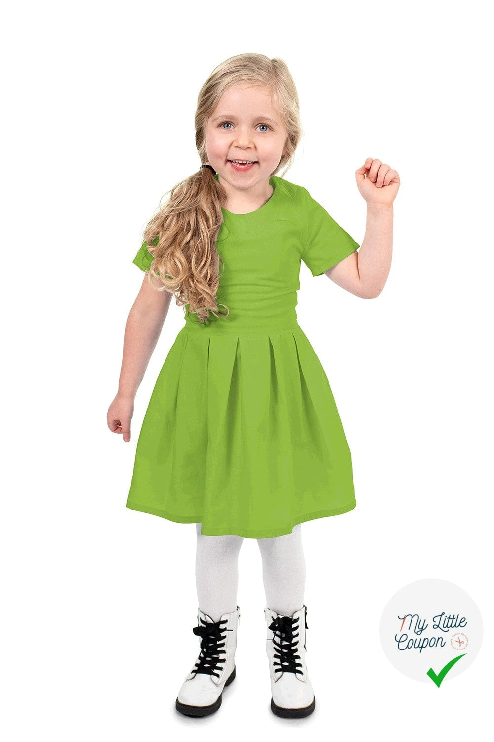 POPELINE DE COTON UNICOLORE VERT CITRON - My Little Coupon
