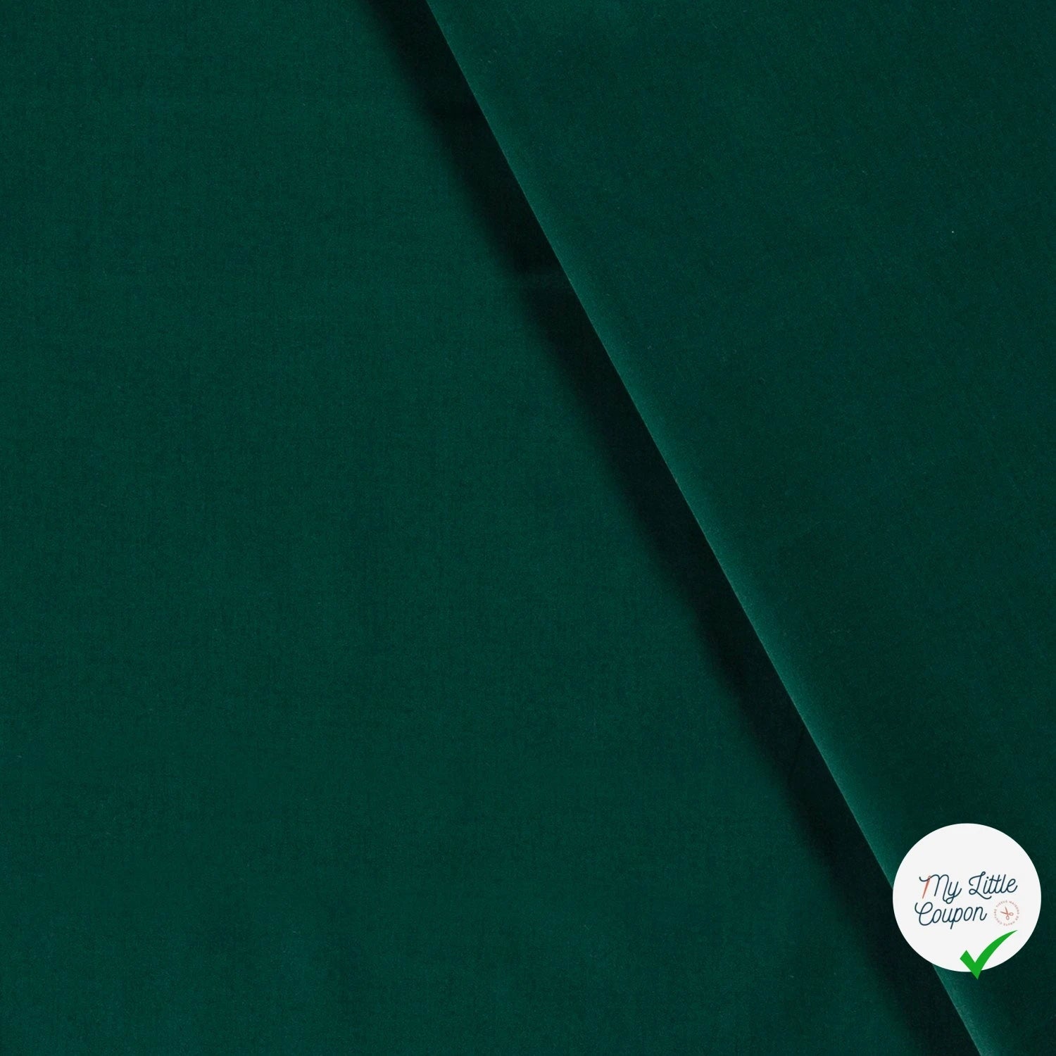 POPELINE DE COTON UNICOLORE VERT FONCE - My Little Coupon