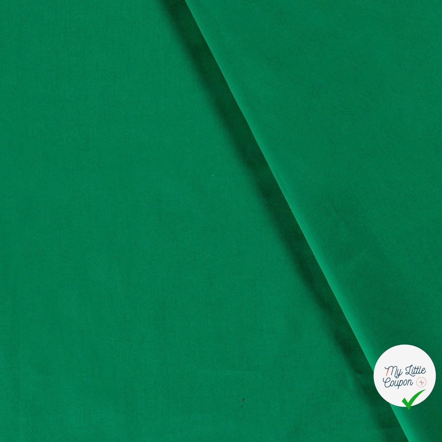 POPELINE DE COTON UNICOLORE VERT FORET - My Little Coupon
