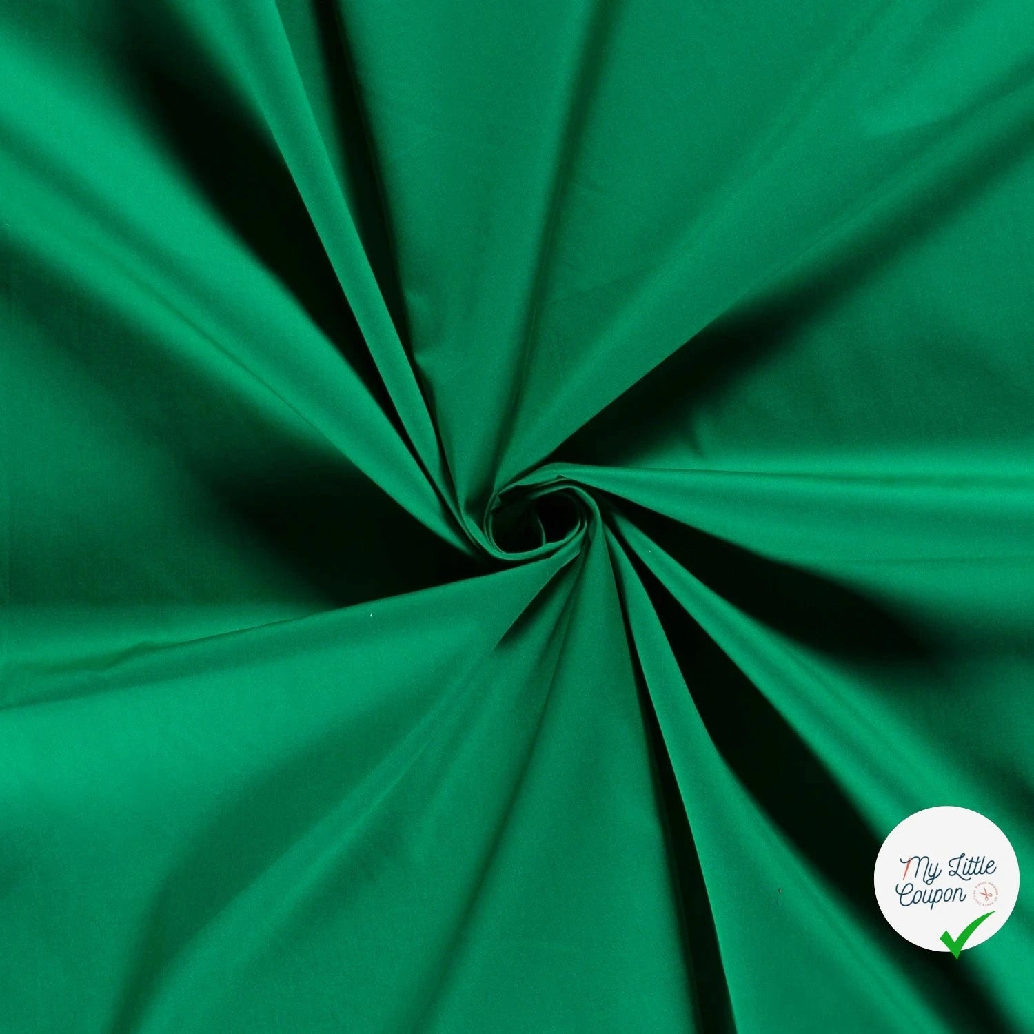 POPELINE DE COTON UNICOLORE VERT FORET - My Little Coupon