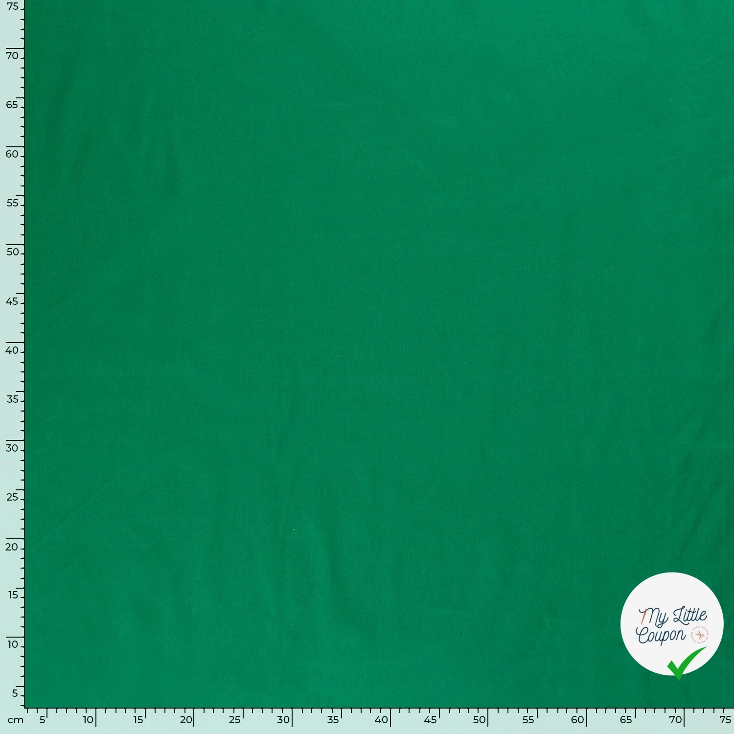 POPELINE DE COTON UNICOLORE VERT FORET - My Little Coupon