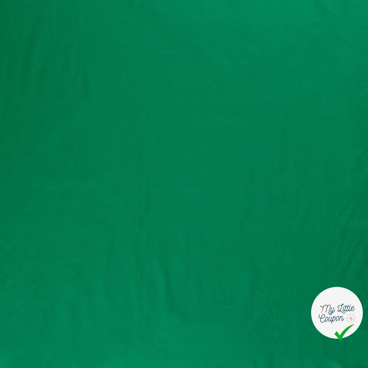 POPELINE DE COTON UNICOLORE VERT FORET - My Little Coupon