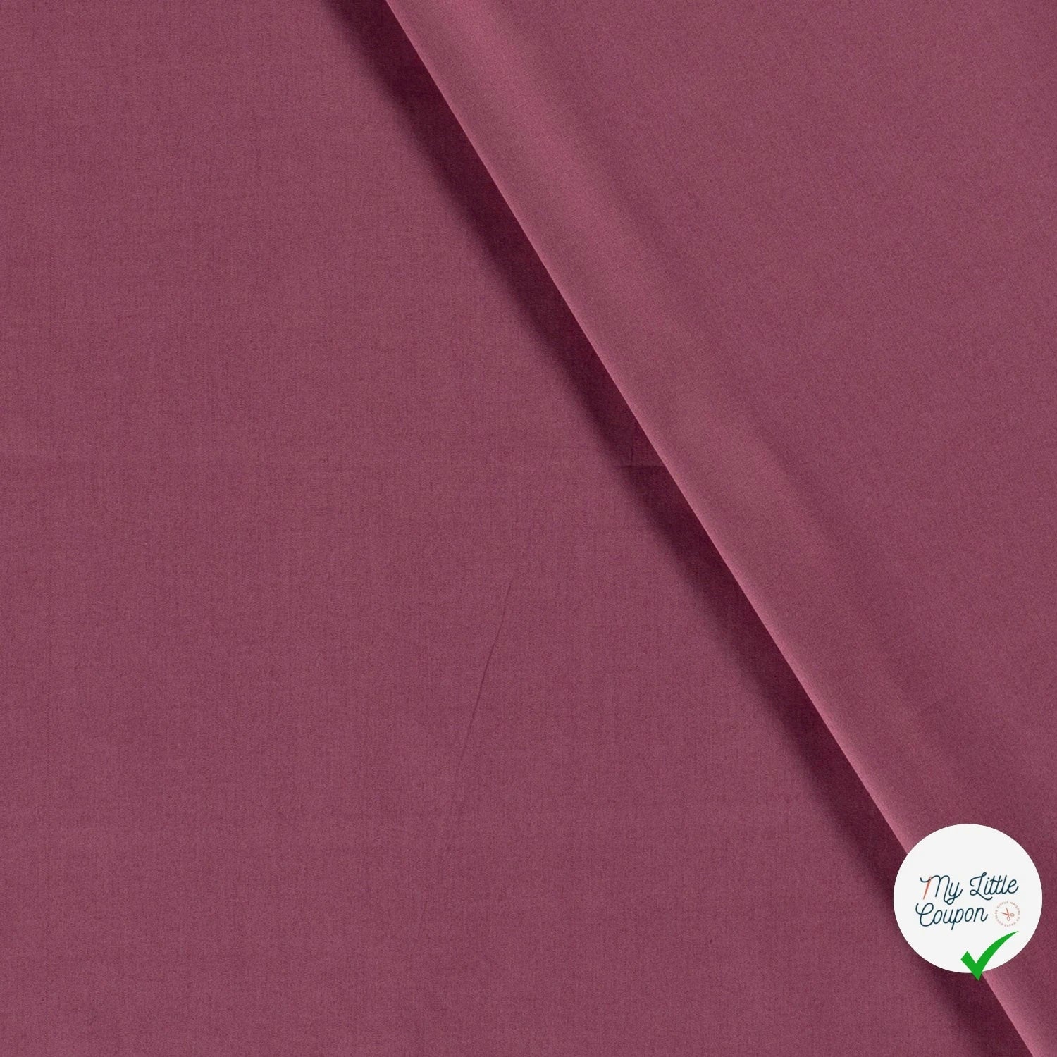 POPELINE DE COTON UNICOLORE VIEUX ROSE - My Little Coupon