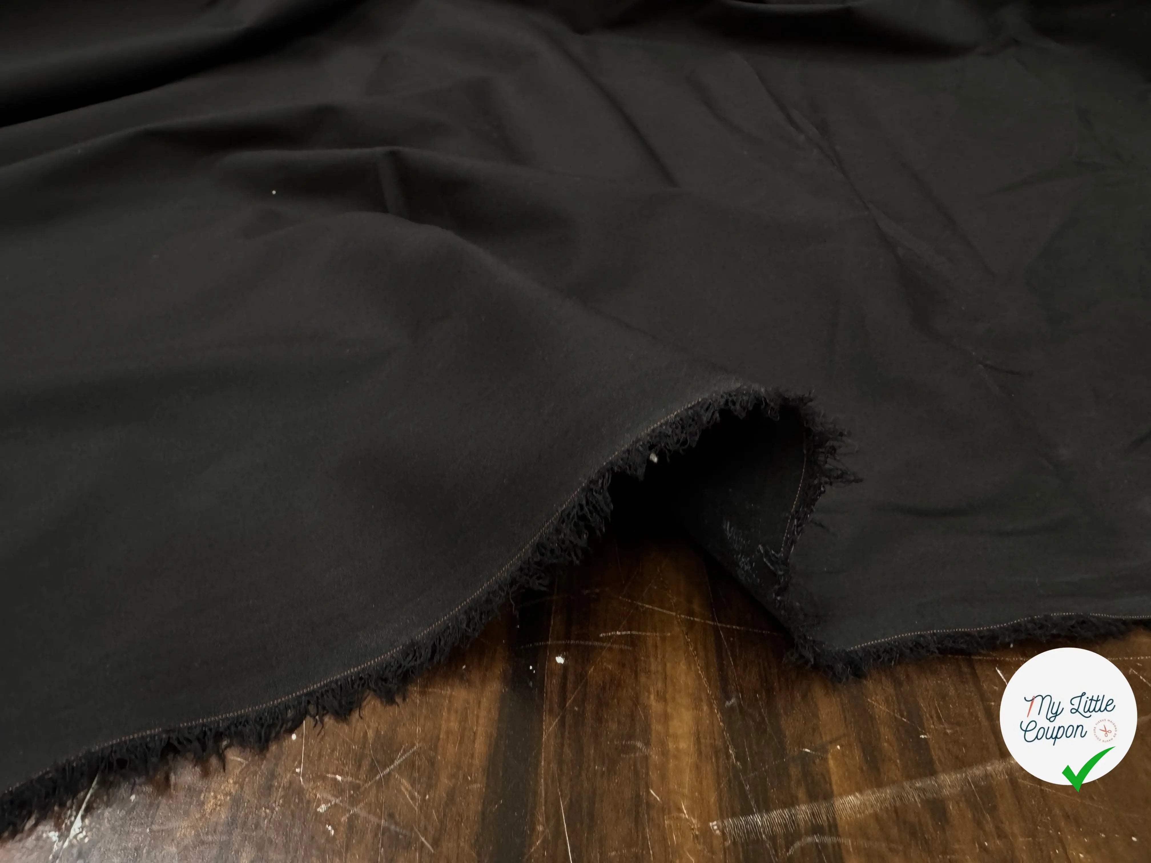 POPELINE DE COTON UNIE NOIRE - My Little Coupon