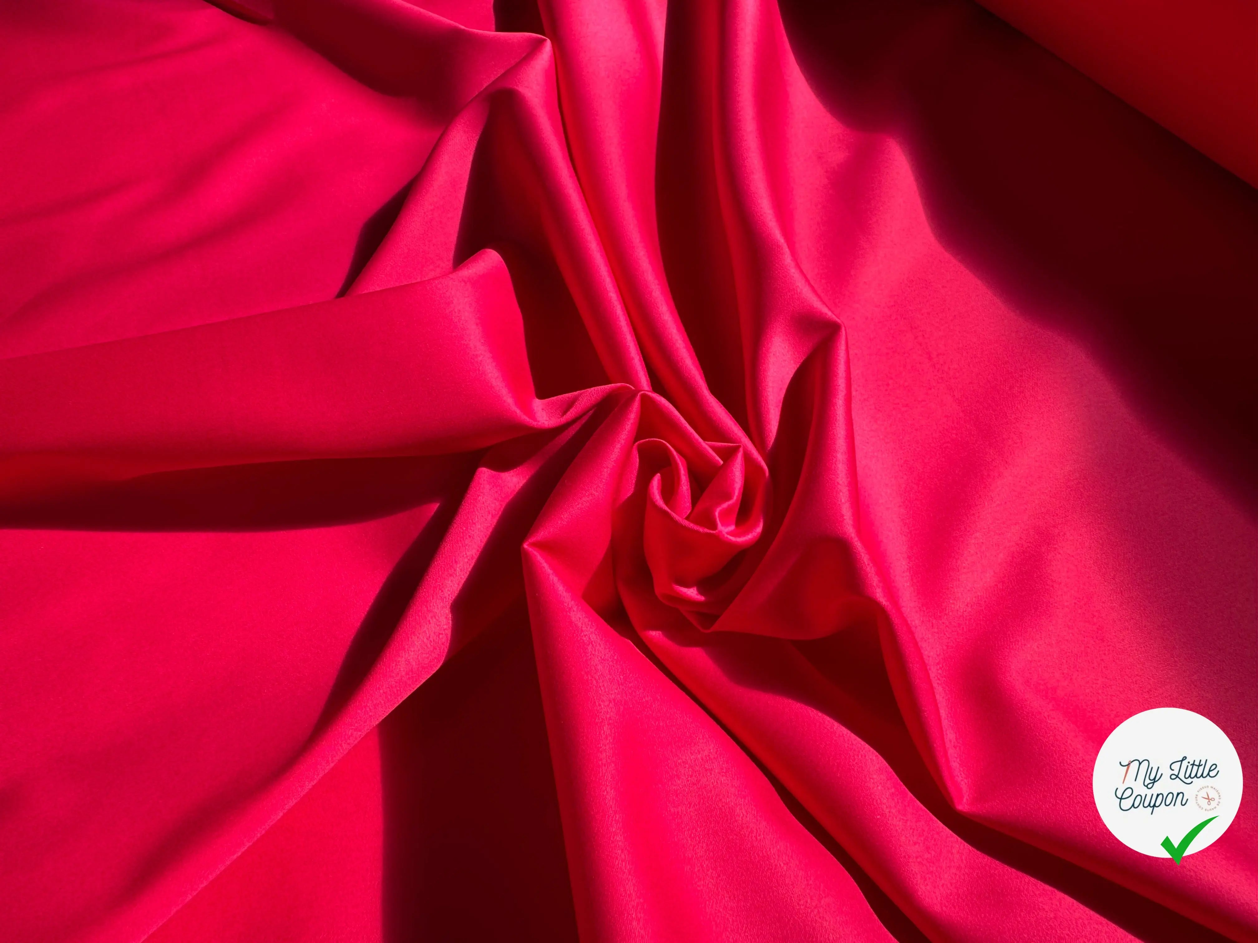 POPELINE DE COTON UNIE ROSE FUSHIA - My Little Coupon