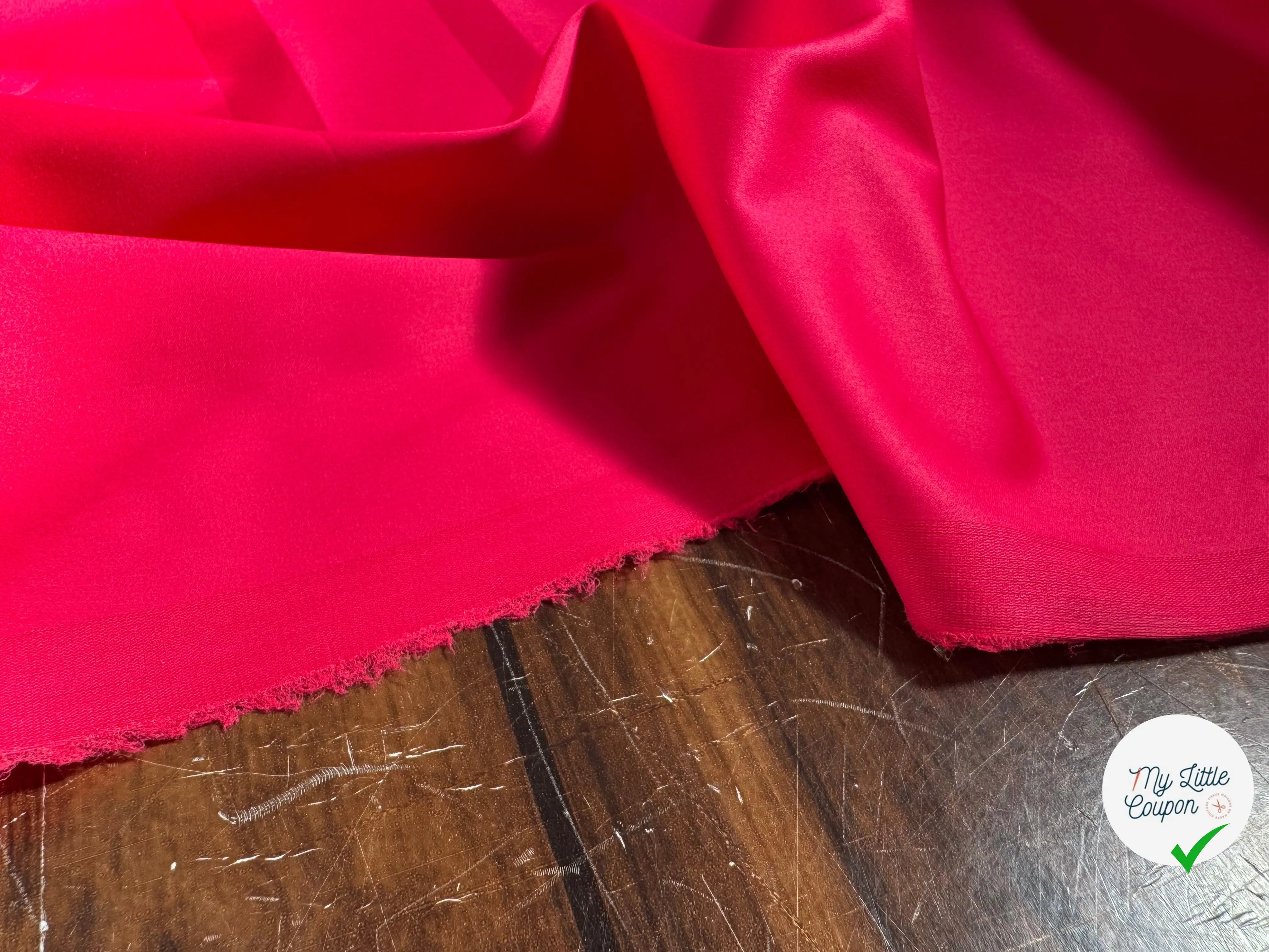 POPELINE DE COTON UNIE ROSE FUSHIA - My Little Coupon