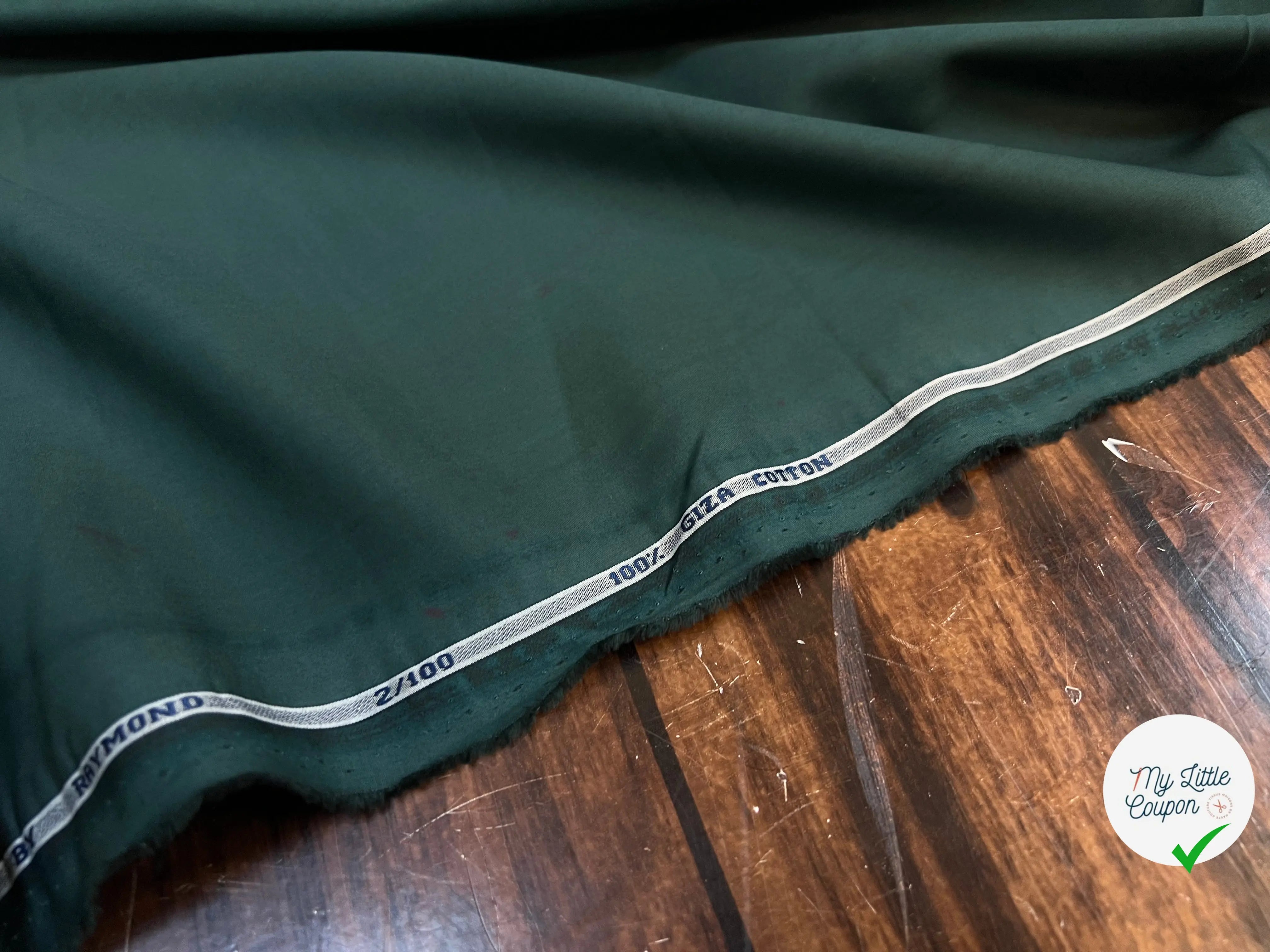 POPELINE DE COTON VERT CADENCE BY RAYMOND - My Little Coupon