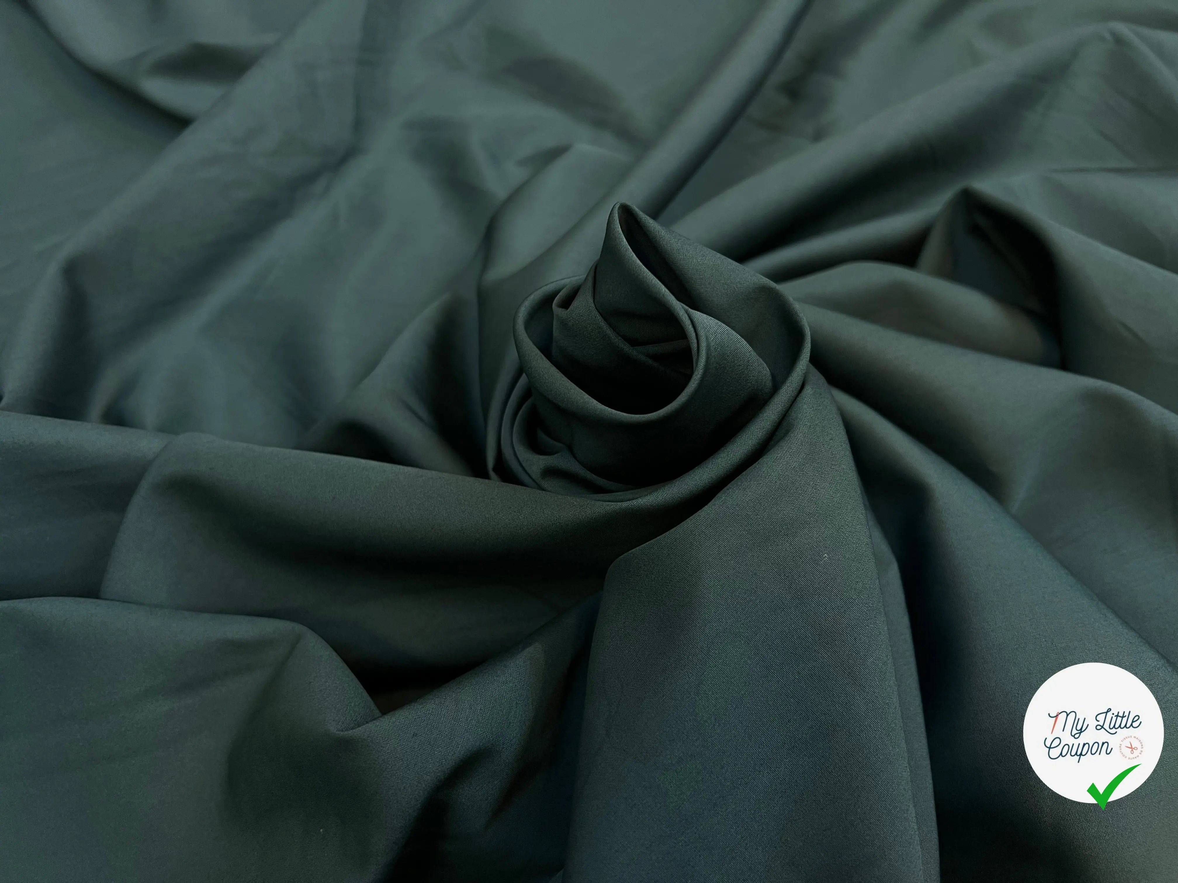 POPELINE DE COTON VERT CADENCE BY RAYMOND - My Little Coupon