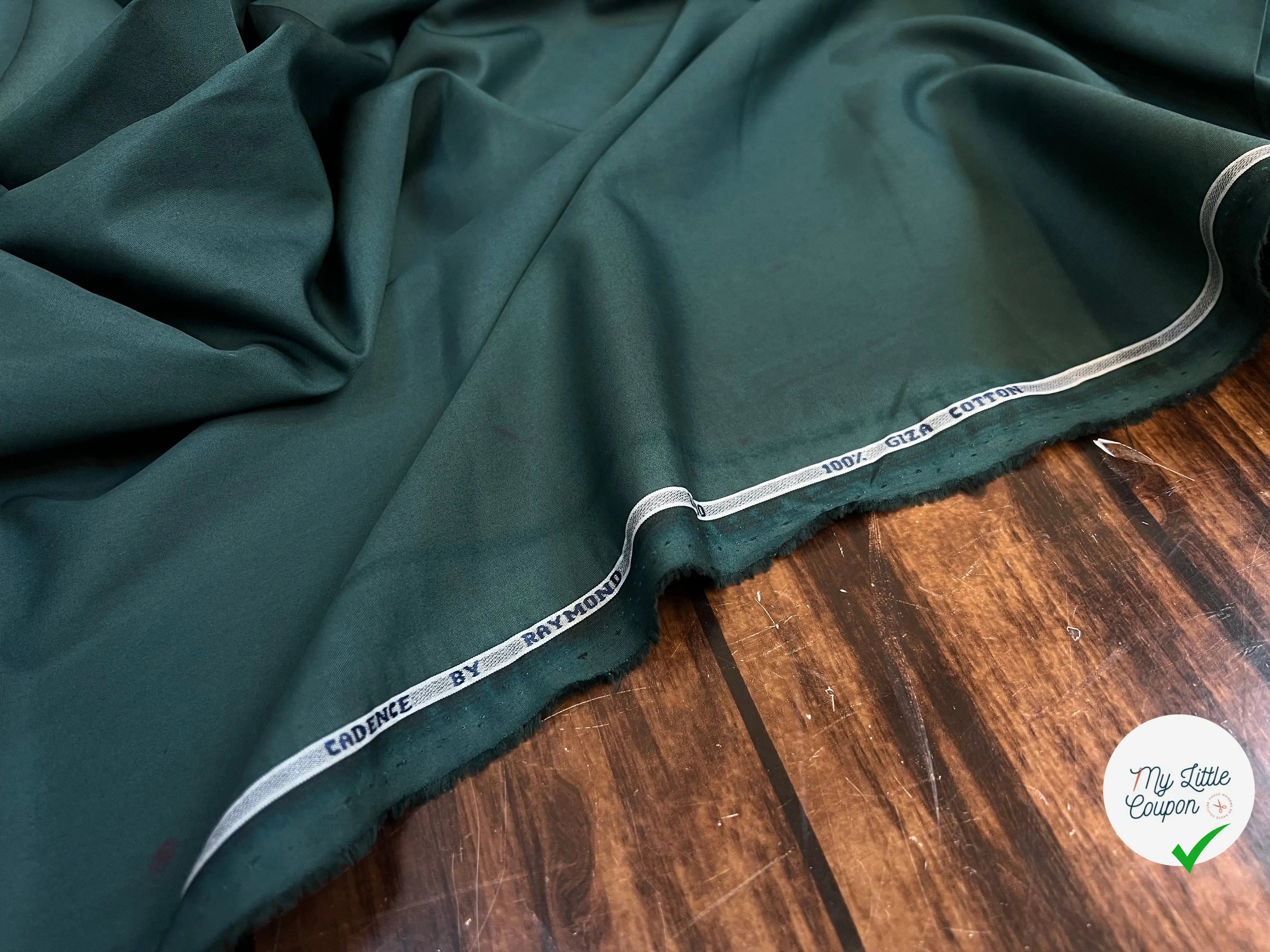 POPELINE DE COTON VERT CADENCE BY RAYMOND - My Little Coupon