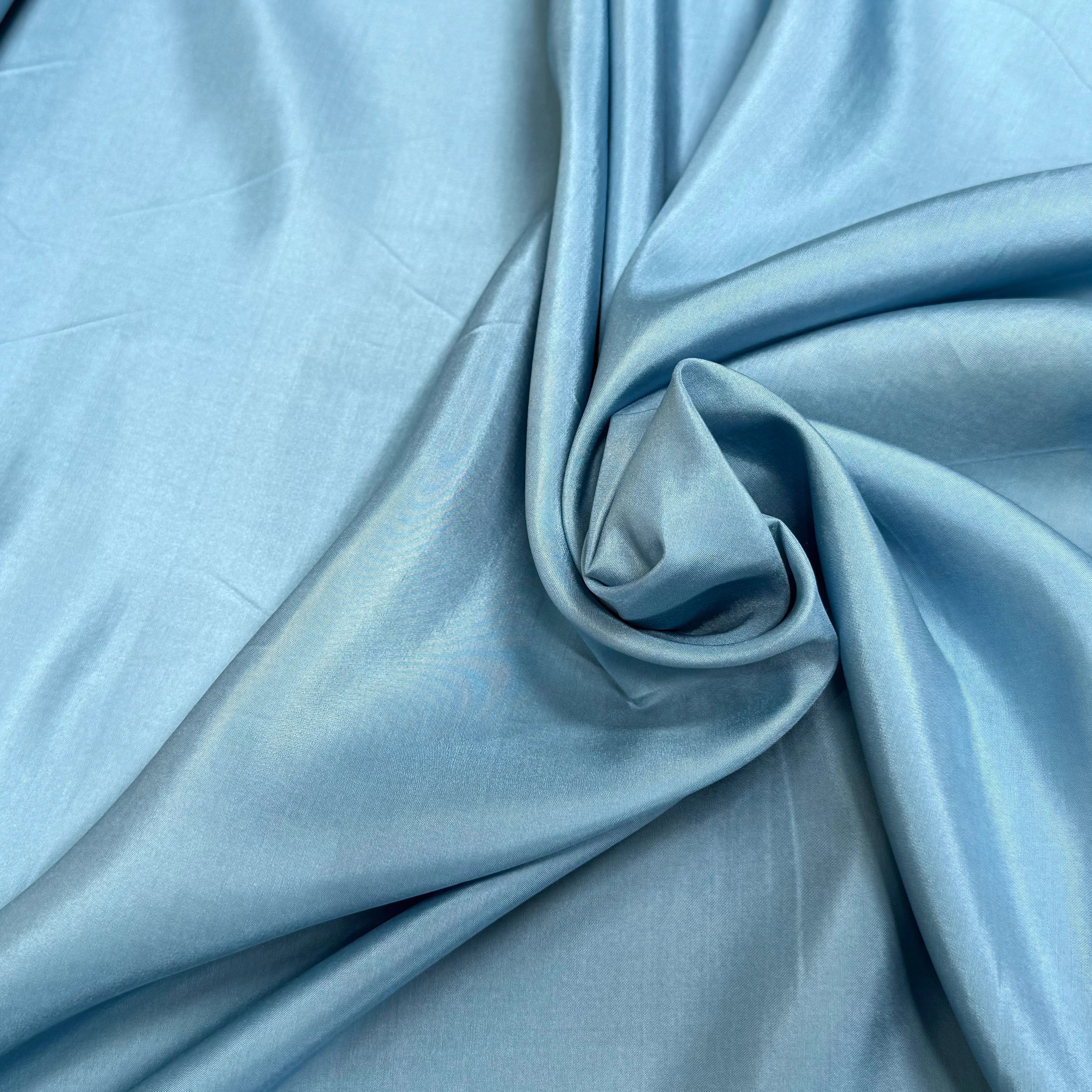 POPELINE DE SOIE ICE BLUE FLUIE 100% SOIE - My Little Coupon