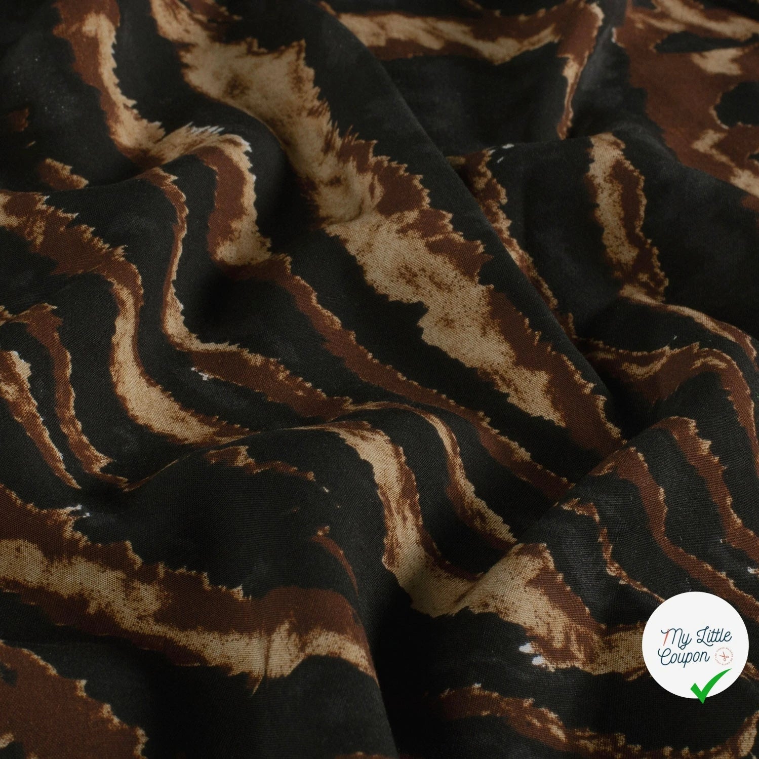 Popeline de viscose abstrait noir
