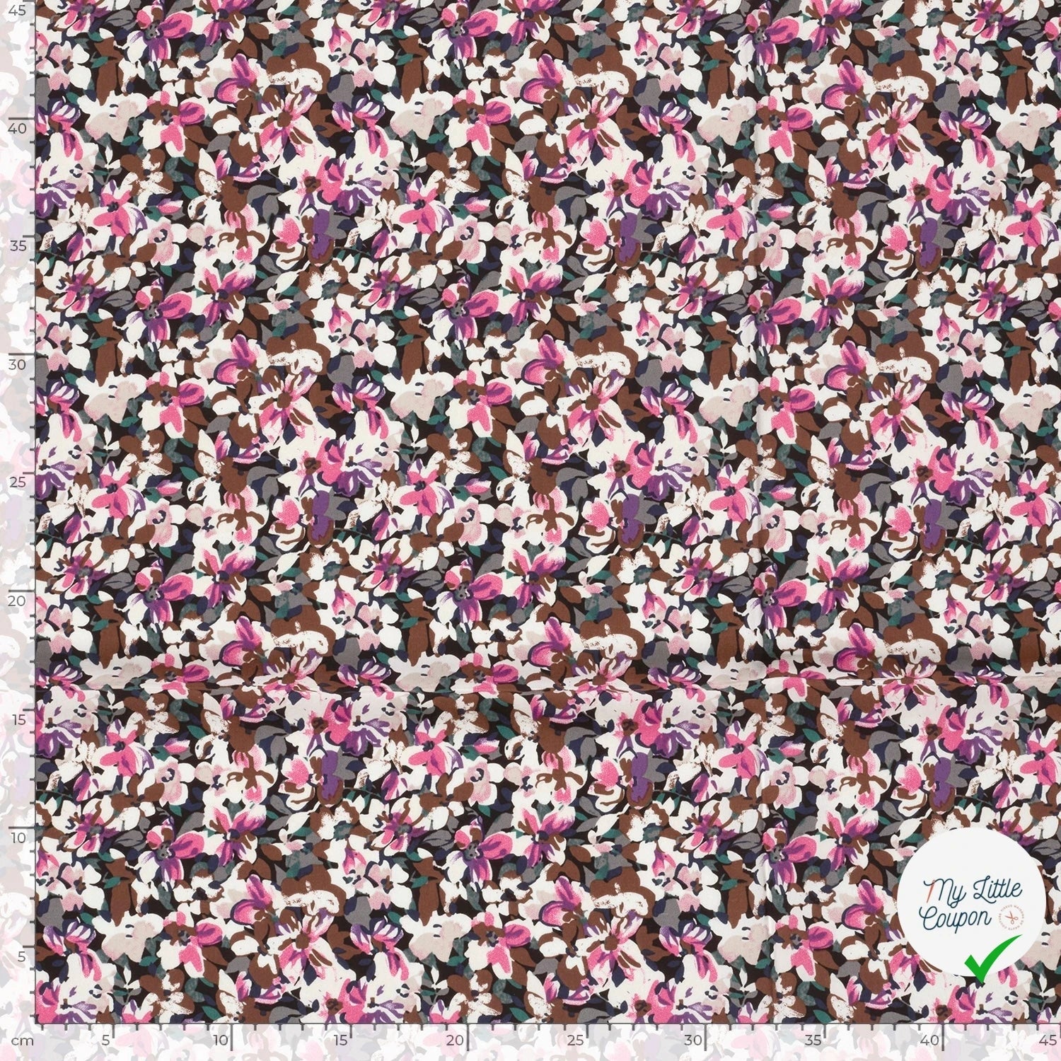 Popeline de viscose fleurs fuchsia