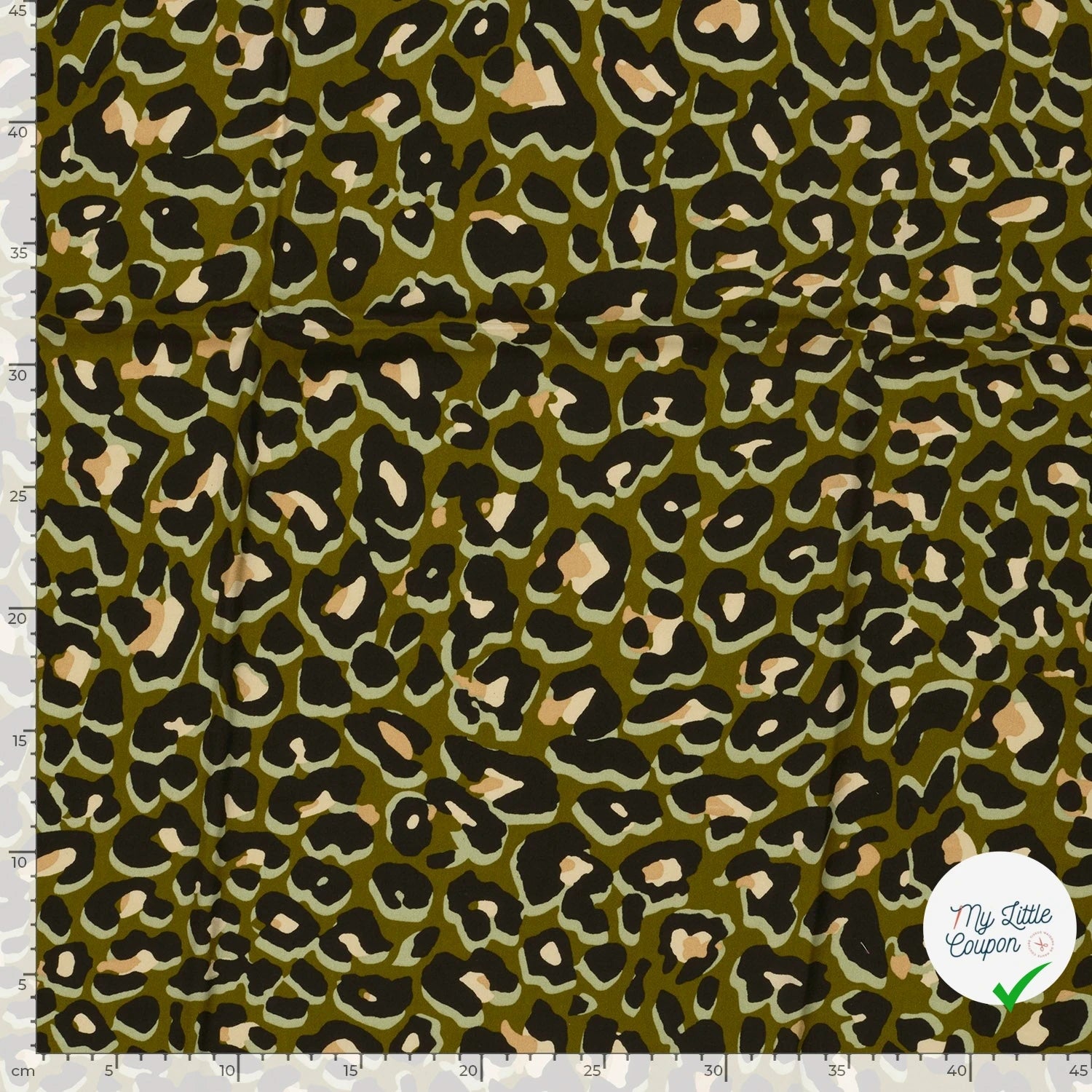 POPELINE DE VISCOSE FLEURS VERT KAKI - My Little Coupon