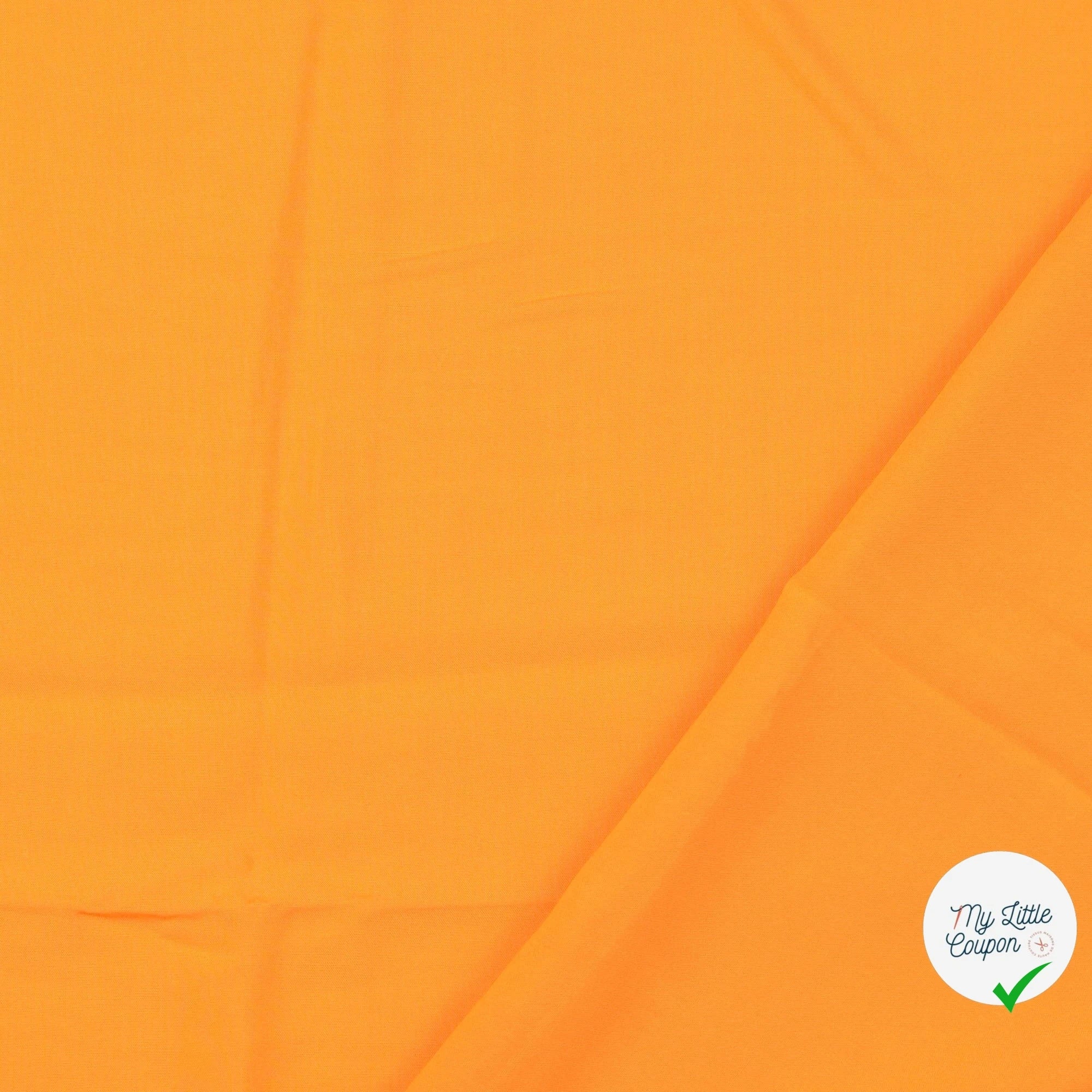 POPELINE DE VISCOSE UNICOLORE ORANGE - My Little Coupon