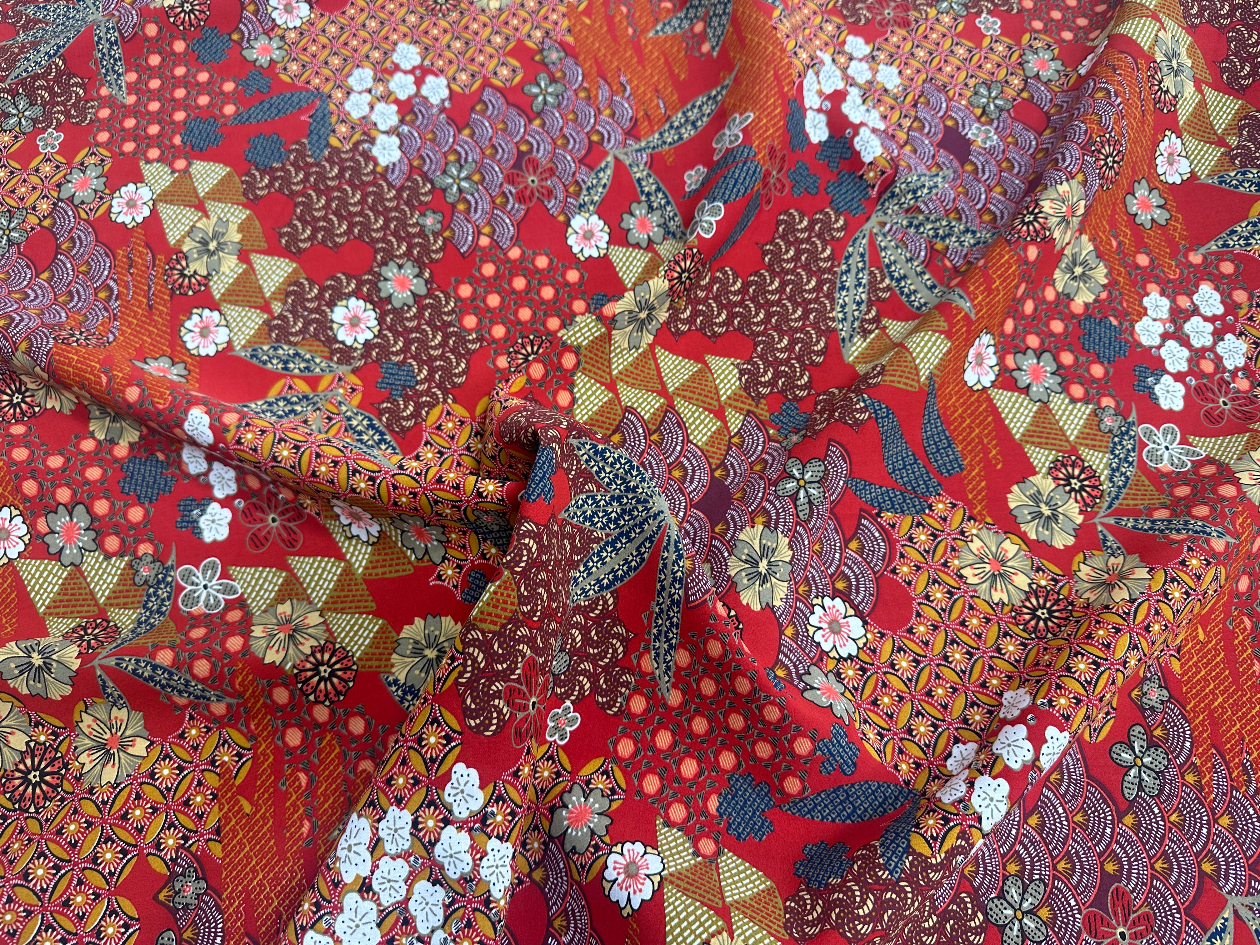 POPELINE DE VISCOSE YIN ROUGE OEKO-TEX - My Little Coupon