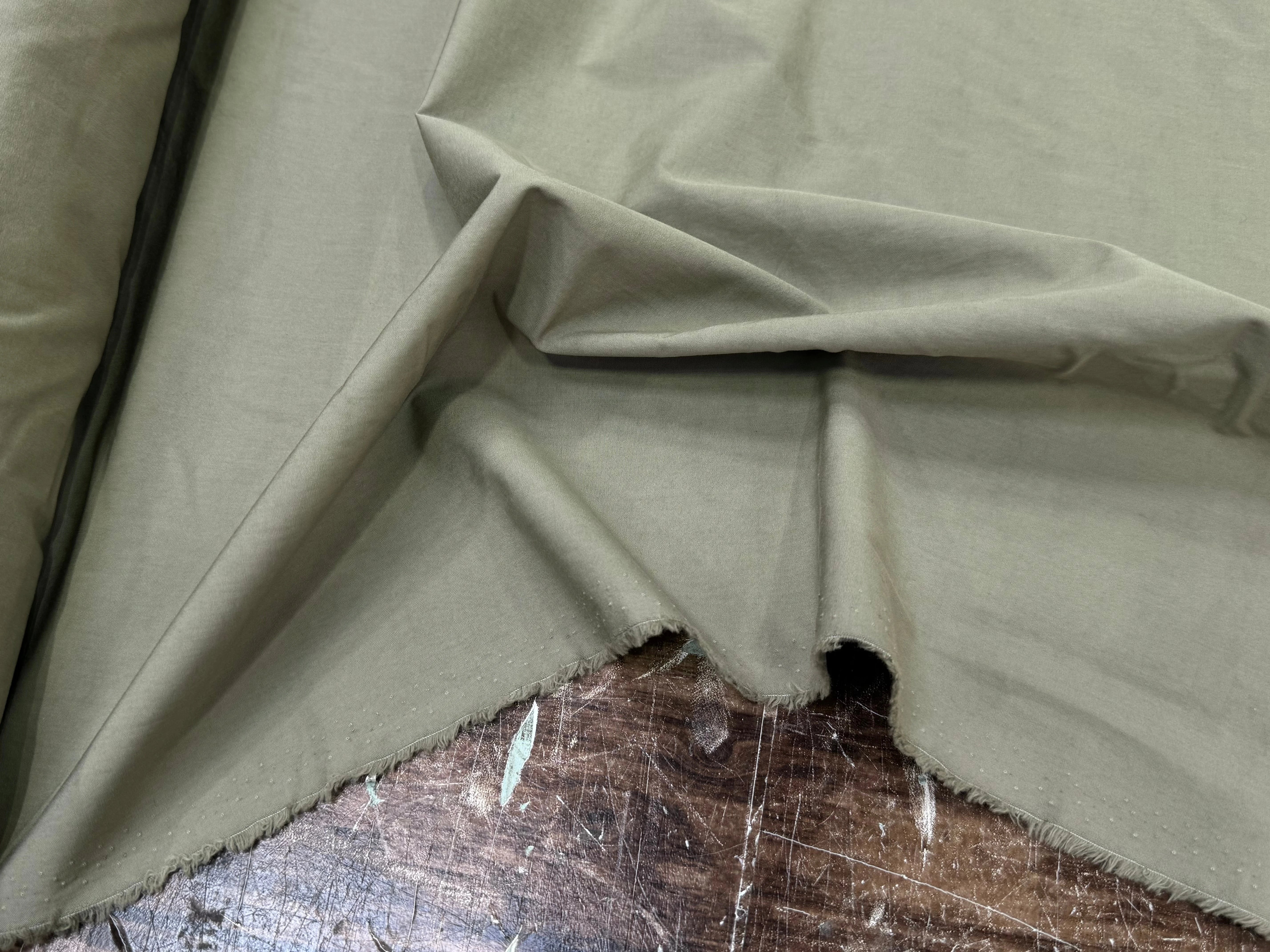 POPELINE LOURDE DE COTON CRAQUANT BEIGE KAKI - My Little Coupon